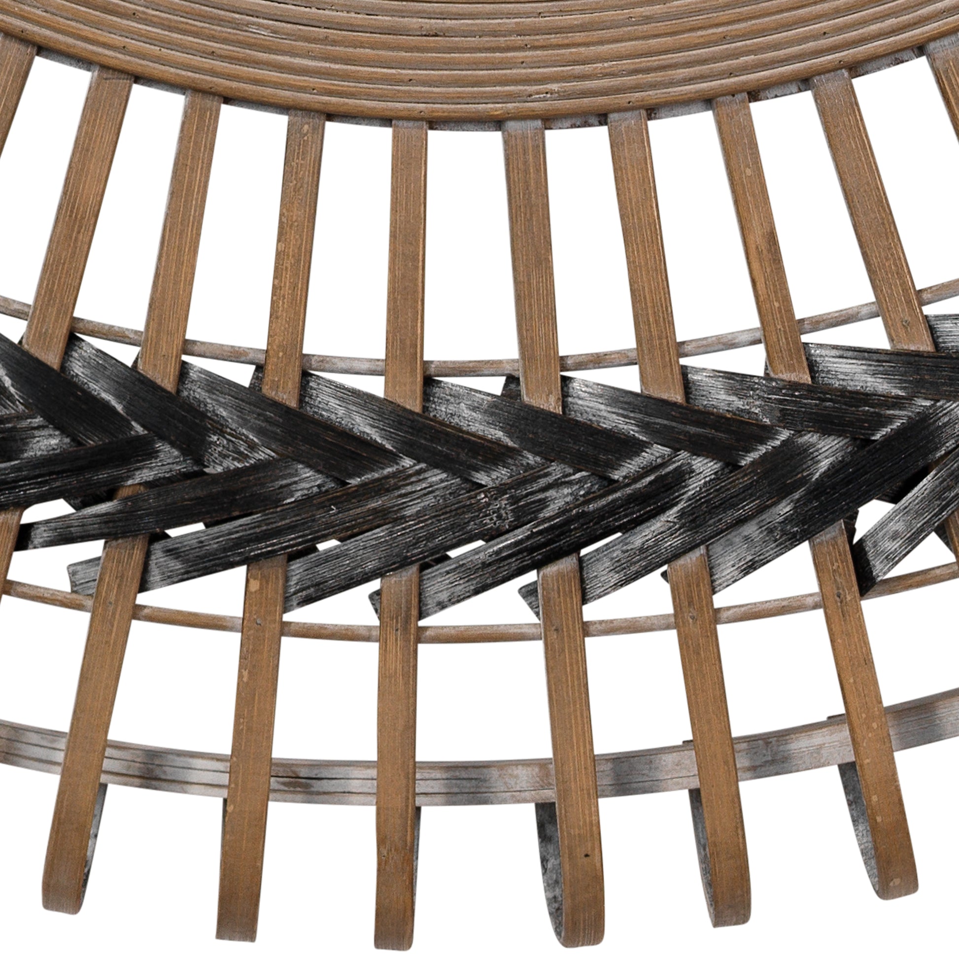 Grove Bamboo Round Braided Mirror, Gray by Jamie Young