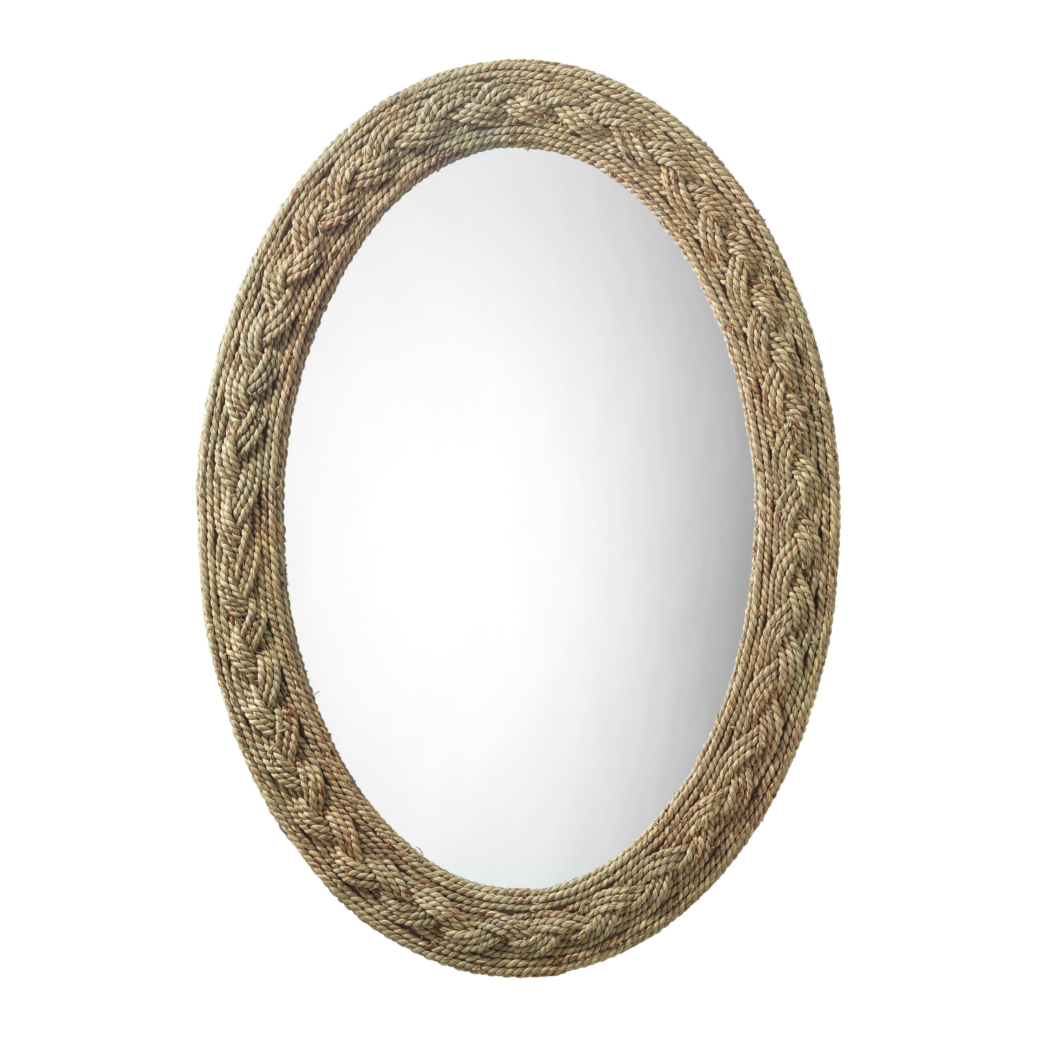 Lark Braided Seagrass Oval Mirror by Jamie Young