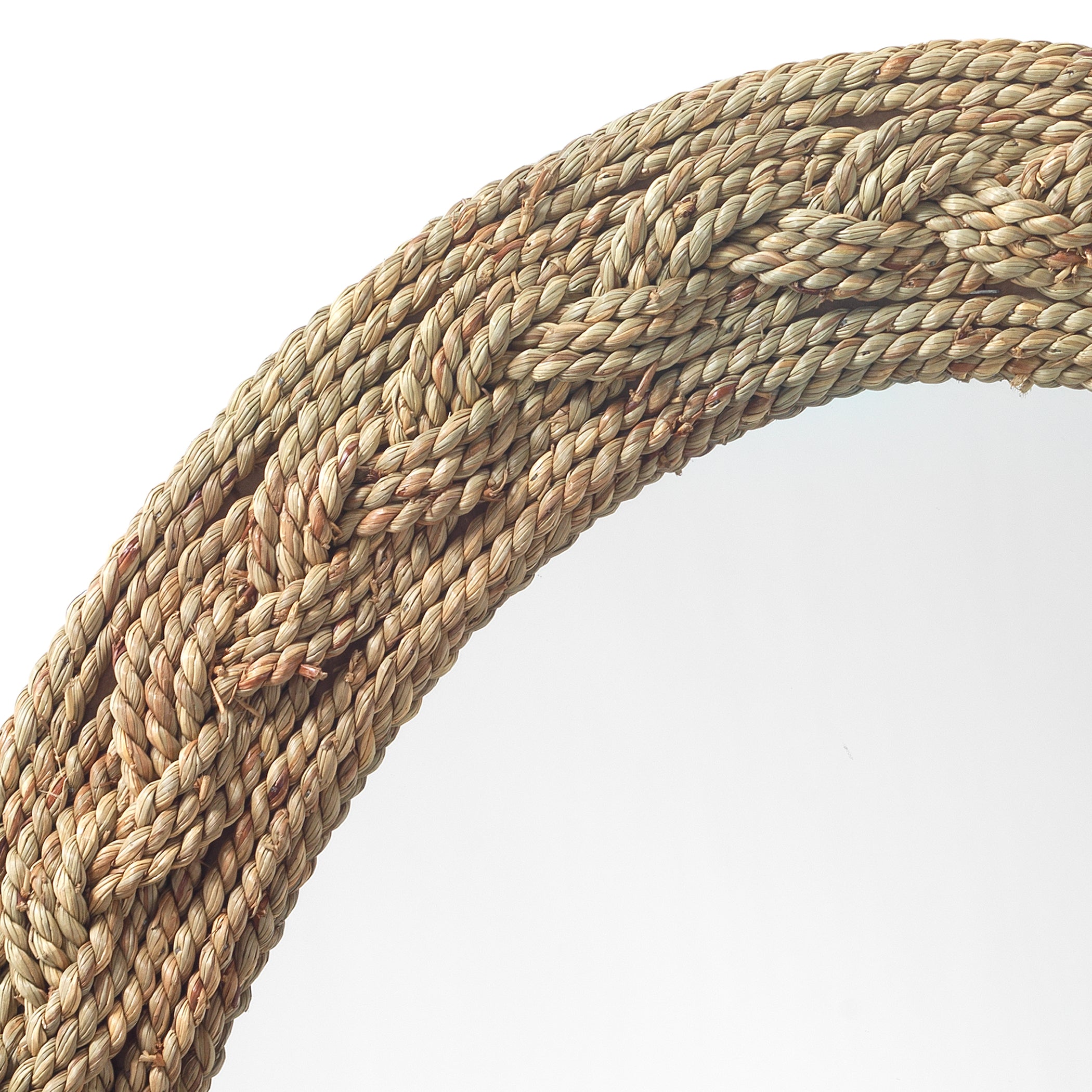 Lark Braided Seagrass Oval Mirror by Jamie Young