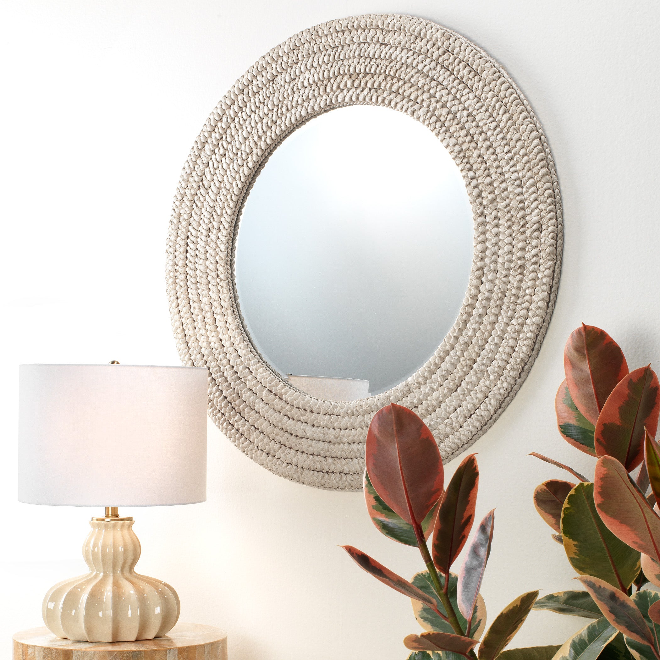 Meadow Seagrass Round Mirror by Jamie Young