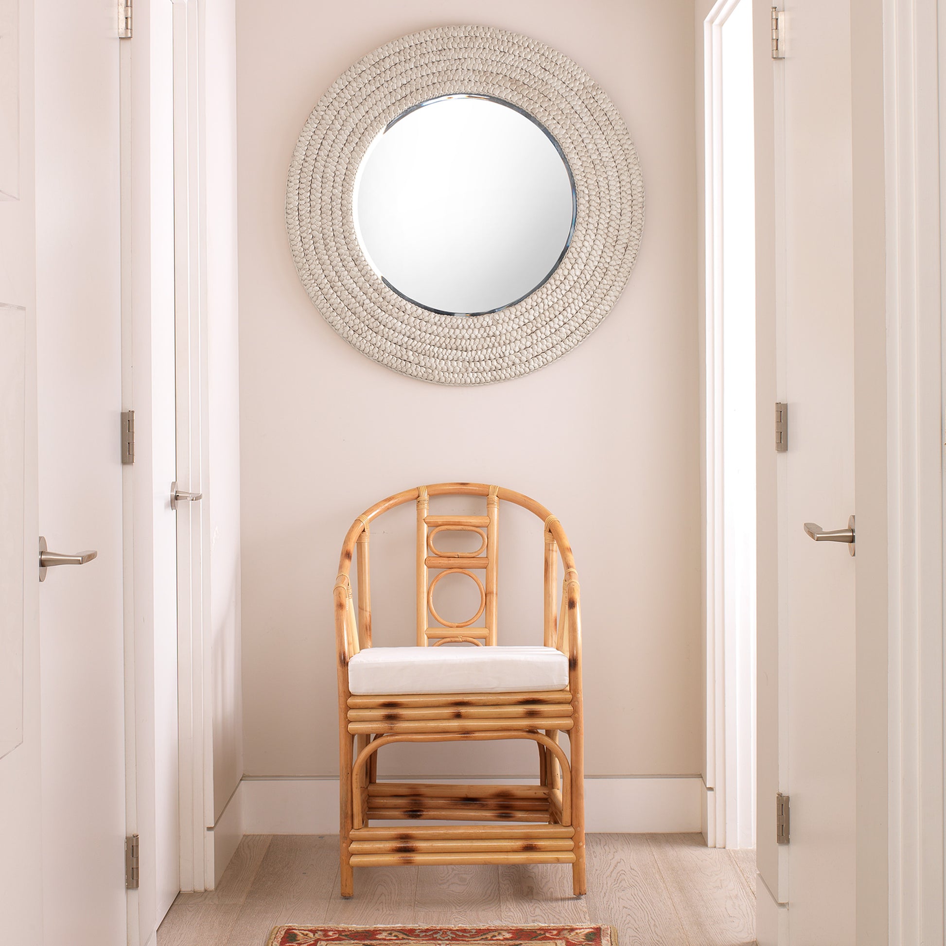 Meadow Seagrass Round Mirror by Jamie Young