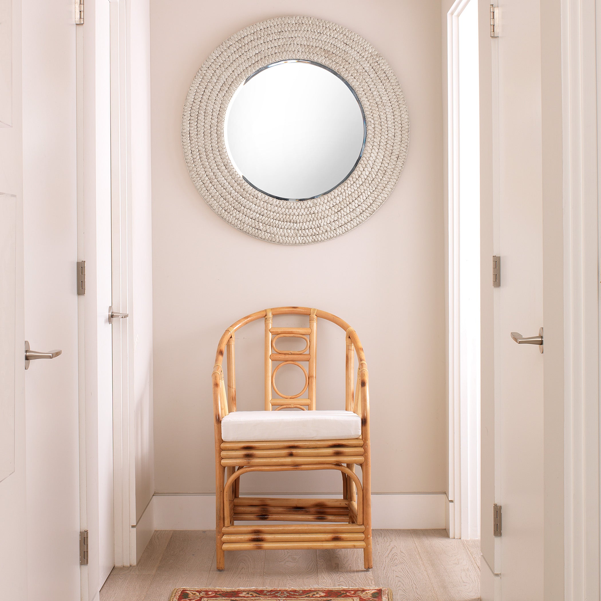 Meadow Seagrass Round Mirror by Jamie Young