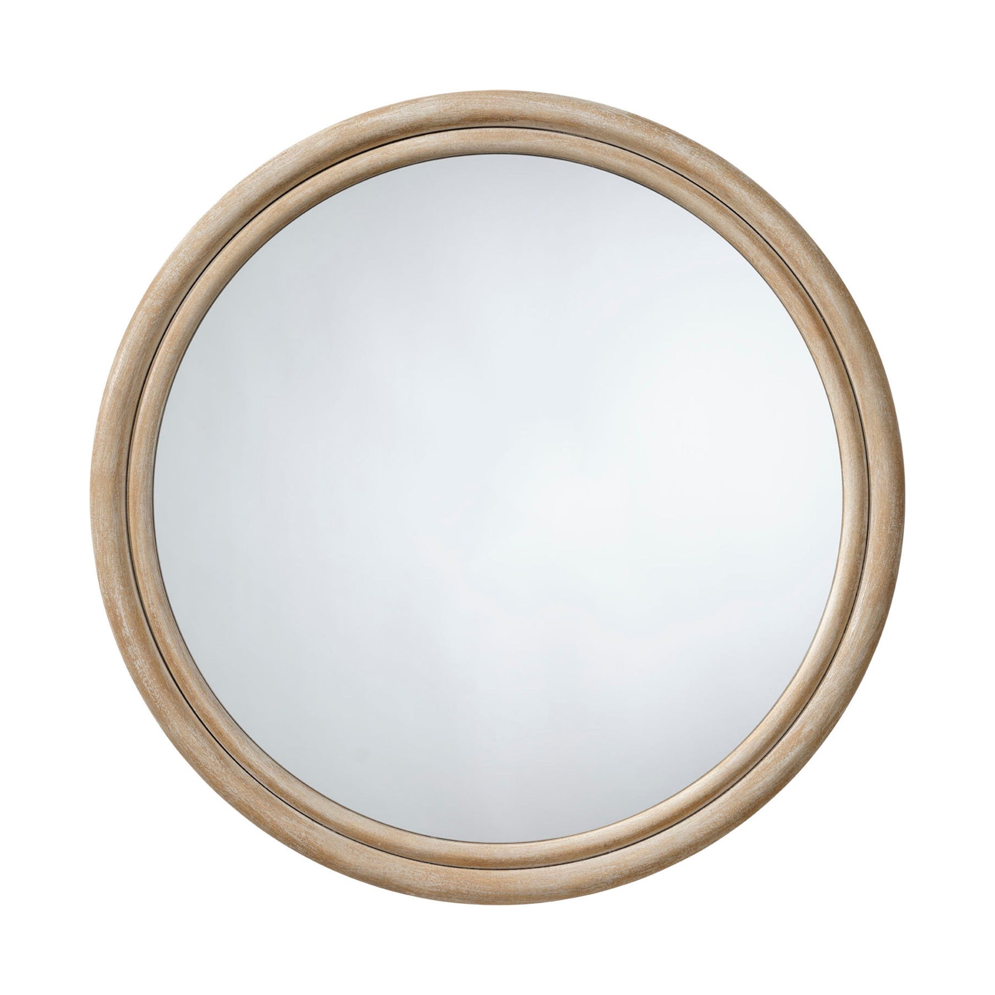 Riley Wood Round Wall Mirror by Jamie Young