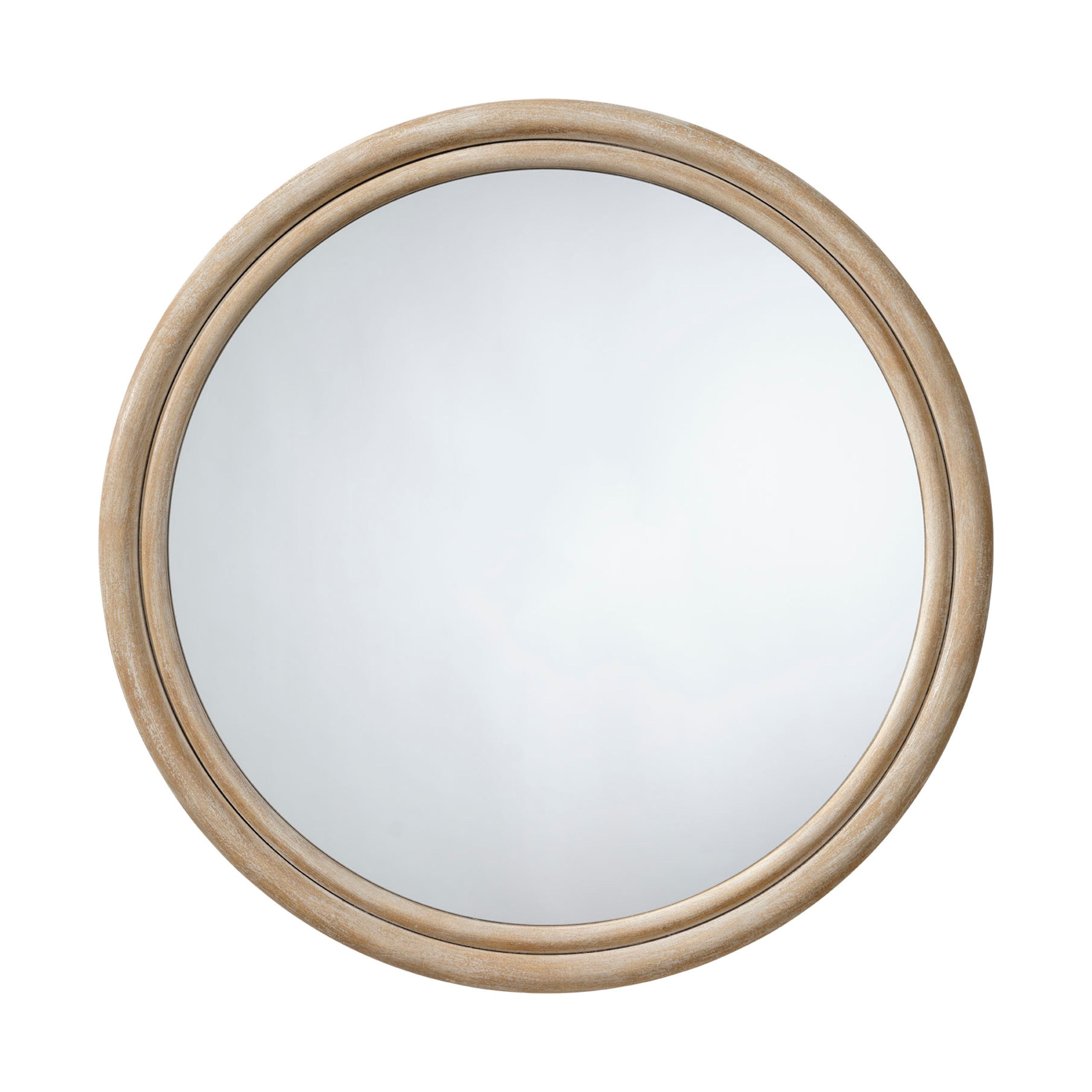 Riley Wood Round Wall Mirror by Jamie Young