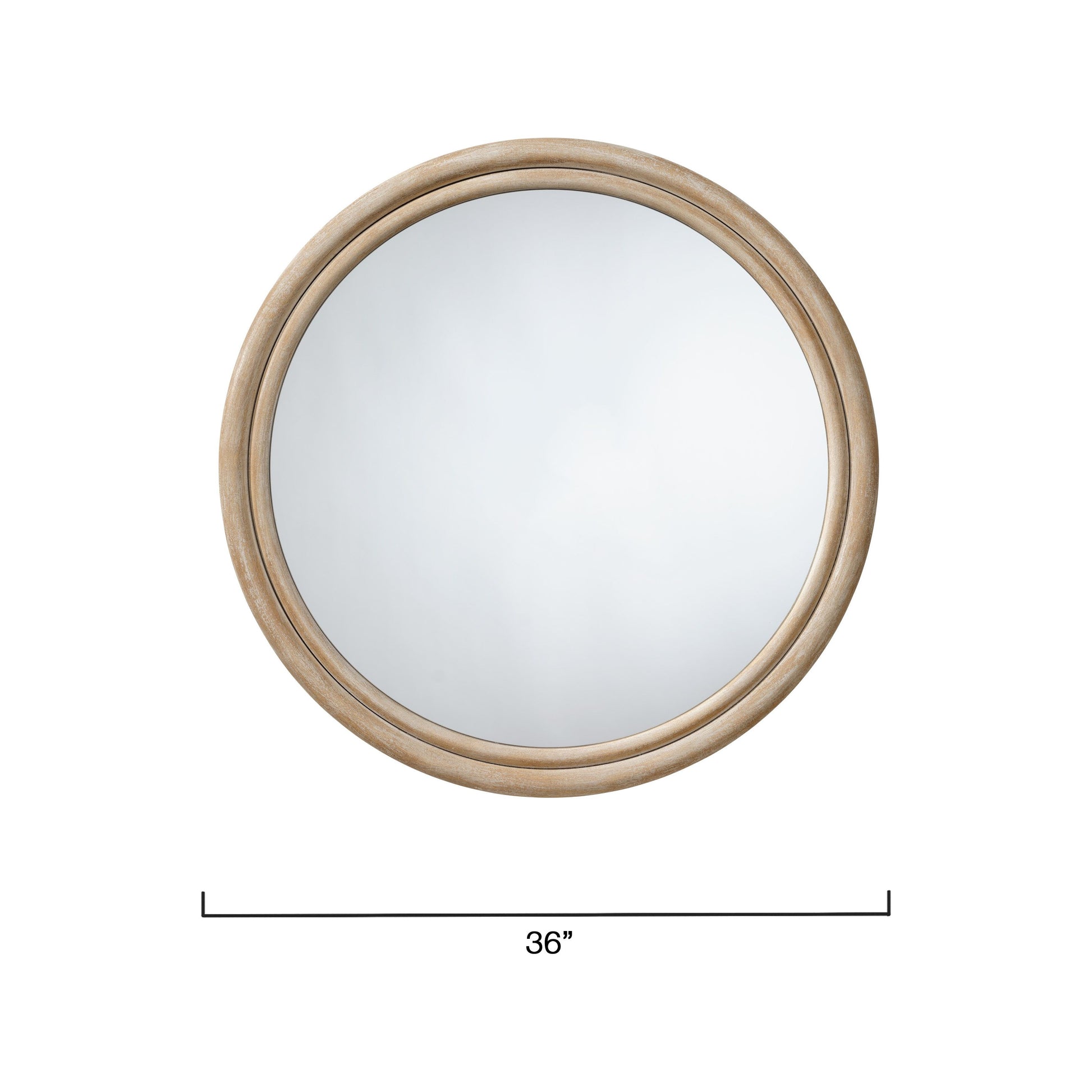 Riley Wood Round Wall Mirror by Jamie Young