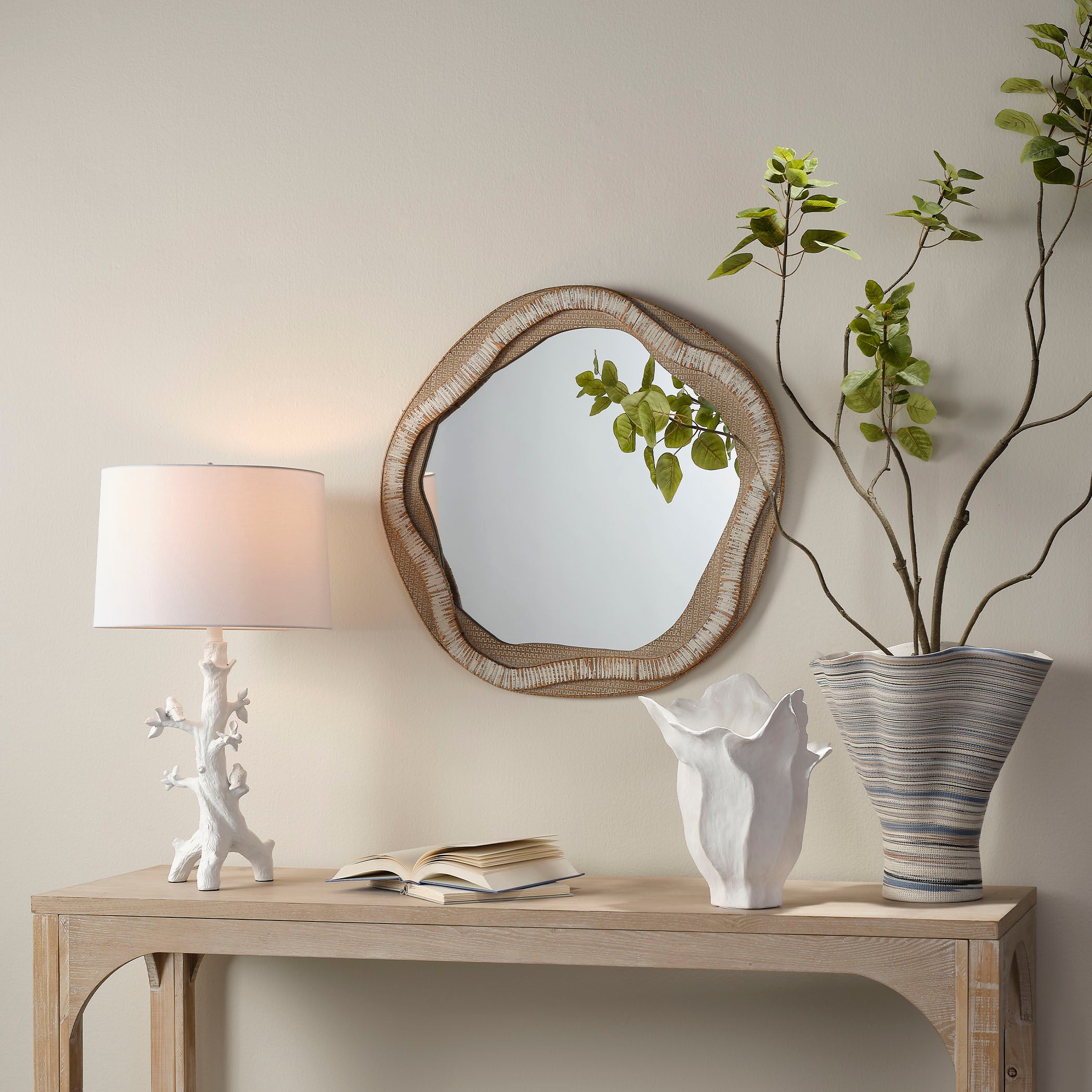 River Organic Rattan Mirror by Jamie Young