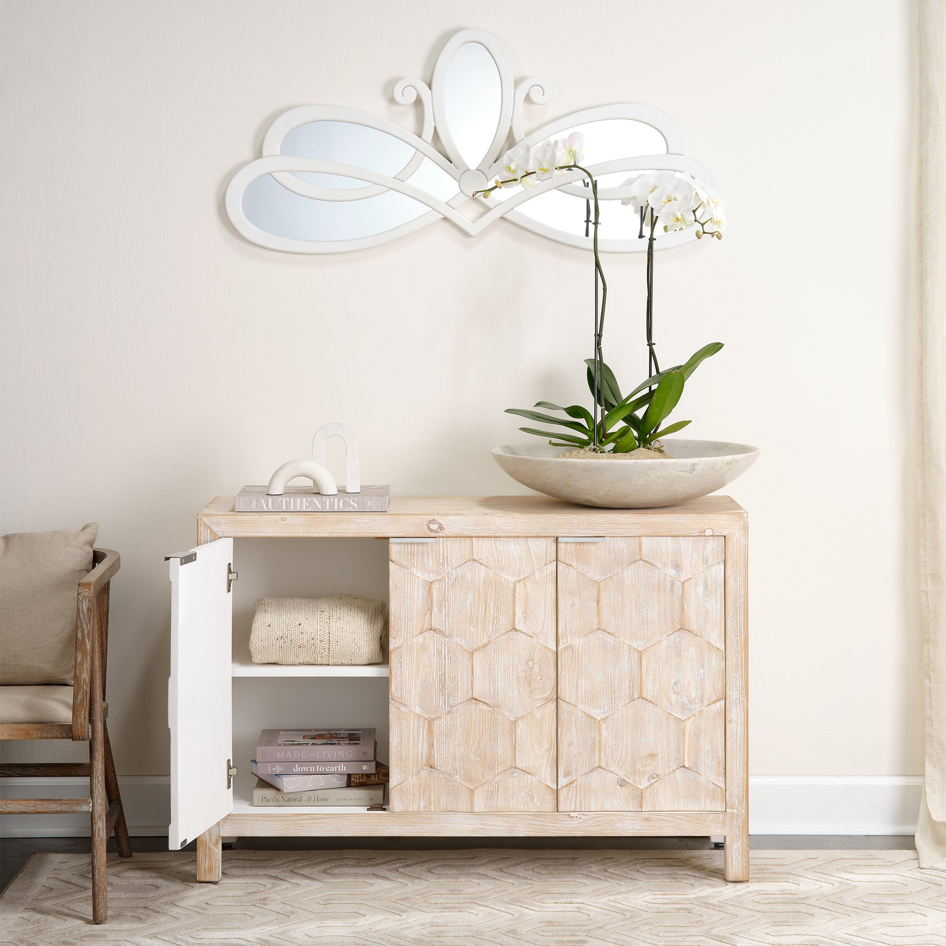 Scroll Wood Wall Mirror by Jamie Young