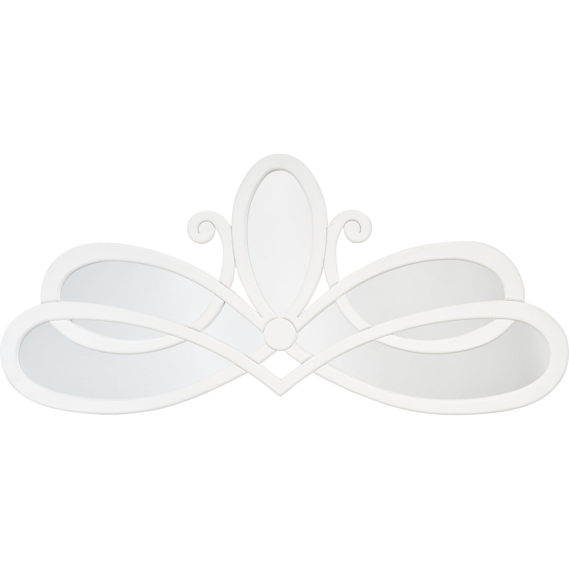 Scroll Wood Wall Mirror White by Jamie Young