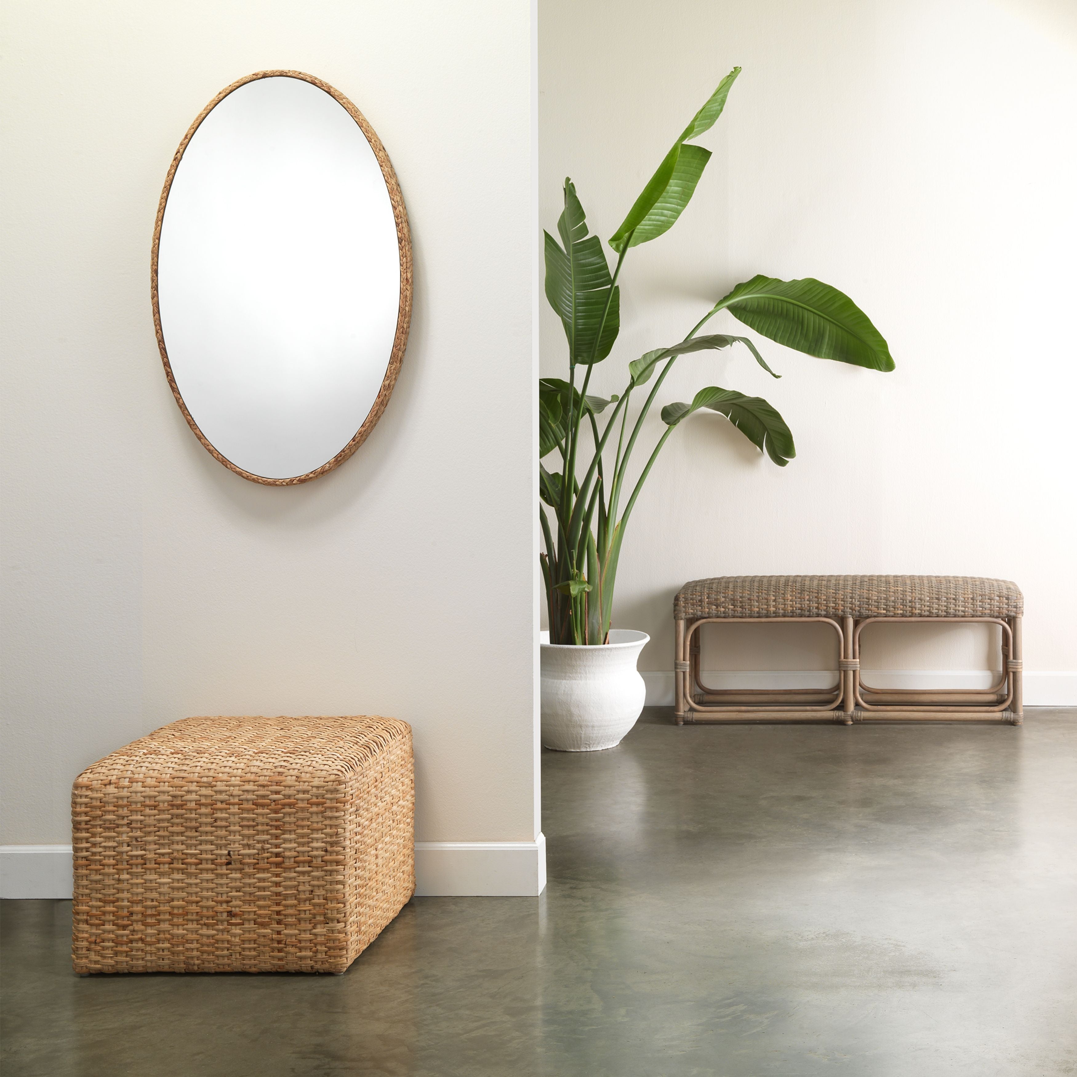 Sparrow Braided Oval Mirror by Jamie Young