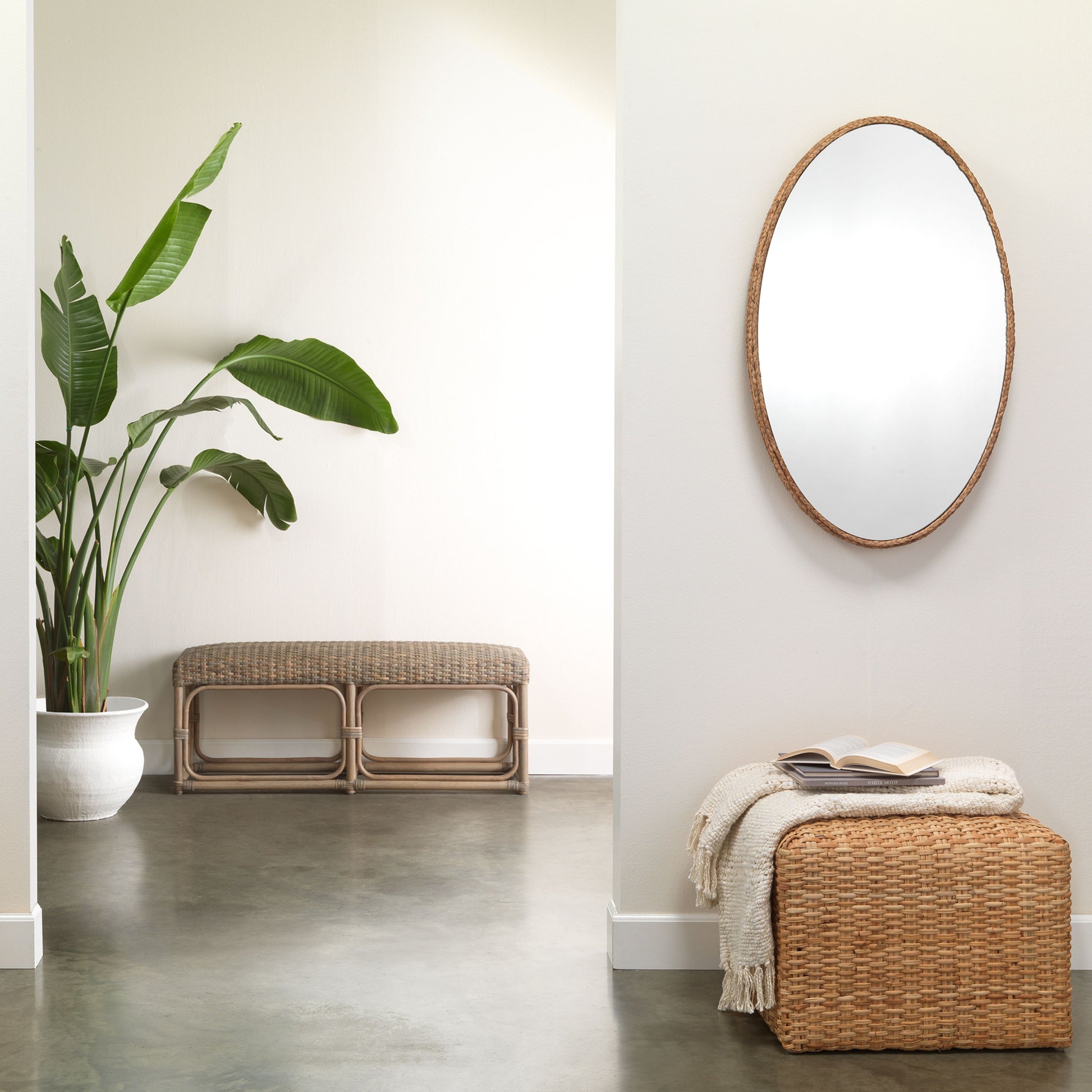 Sparrow Braided Oval Mirror by Jamie Young