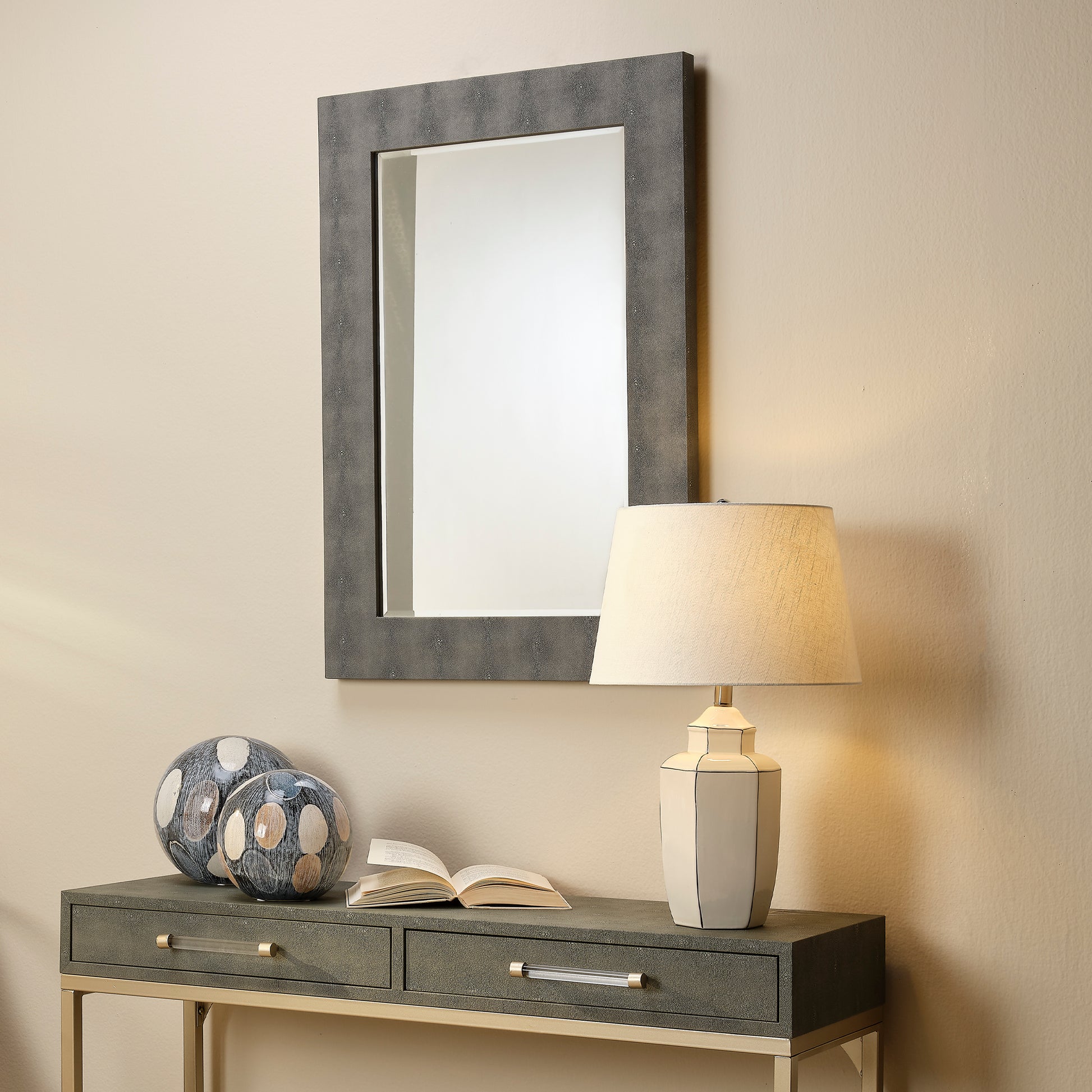 Structure Shagreen Rectangle Mirror by Jamie Young