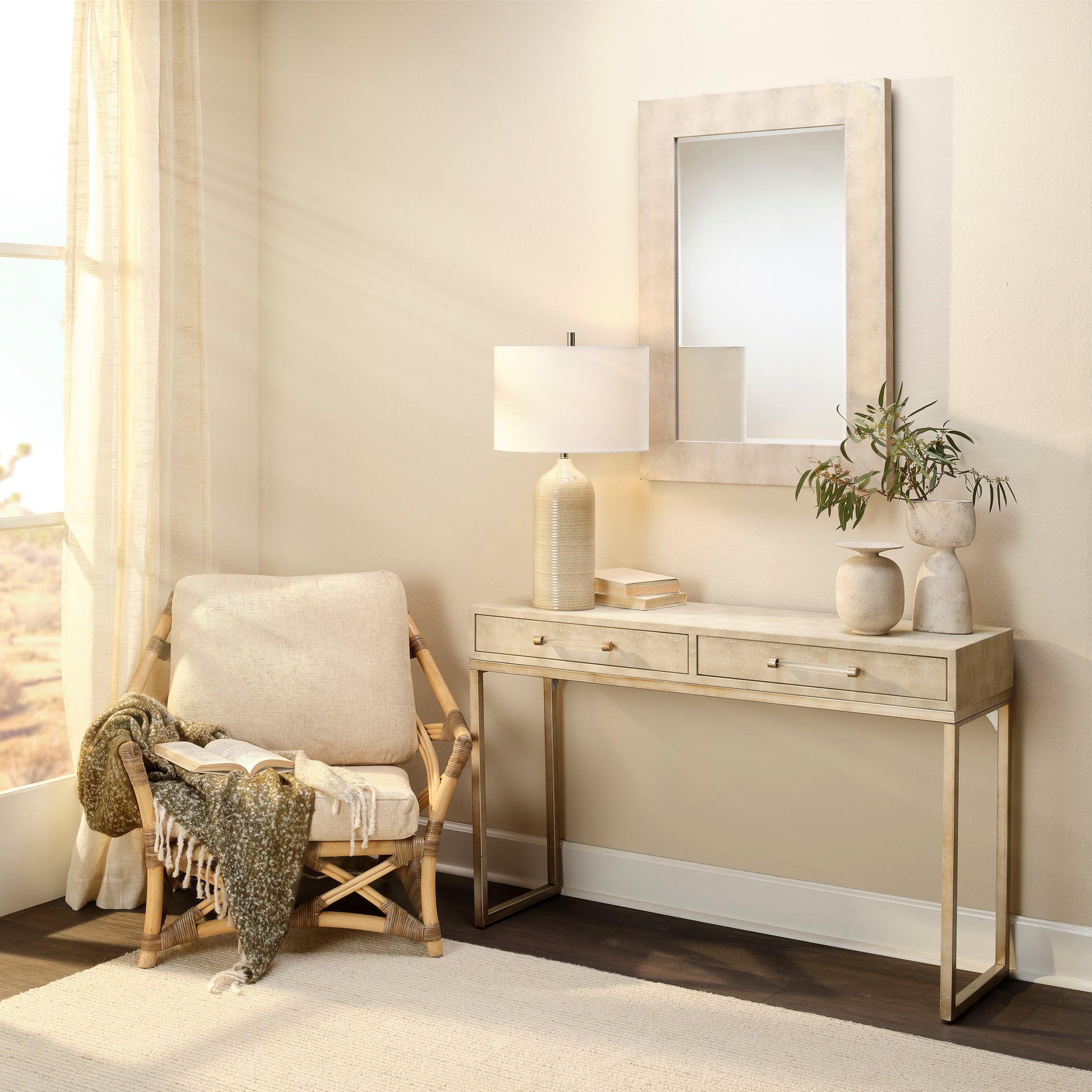 Structure Shagreen Rectangle Mirror by Jamie Young