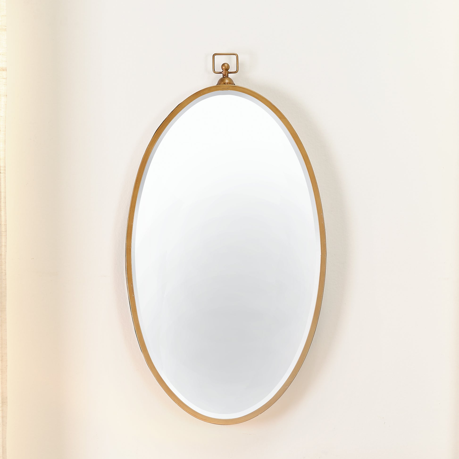 Wade Iron Oval Wall Mirror Antique Brass by Jamie Young