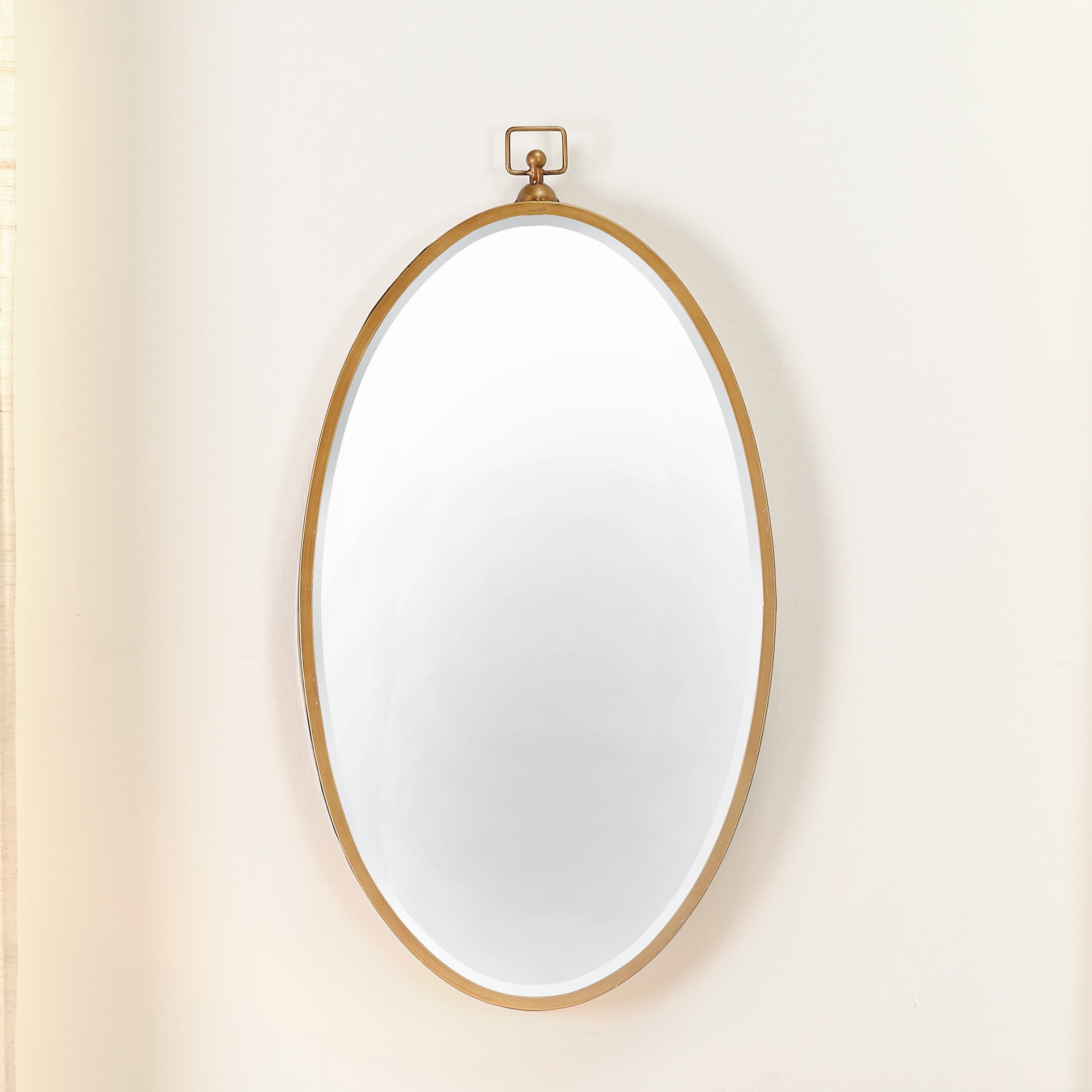 Wade Iron Oval Wall Mirror Antique Brass by Jamie Young