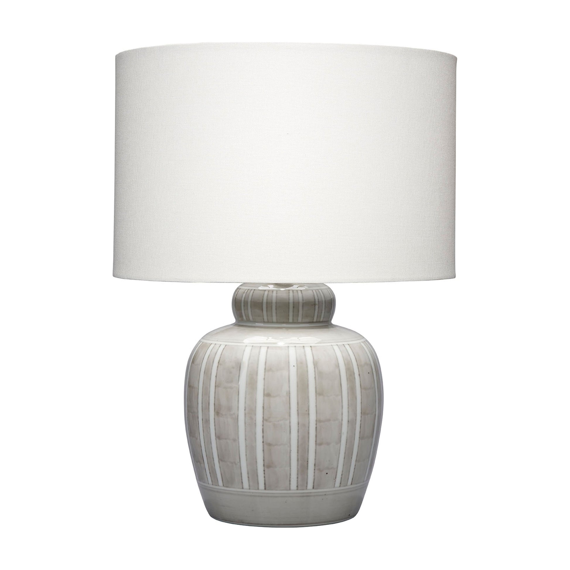 Arthur Ceramic Table Lamp with Linen Shade Light Grey by Jamie Young