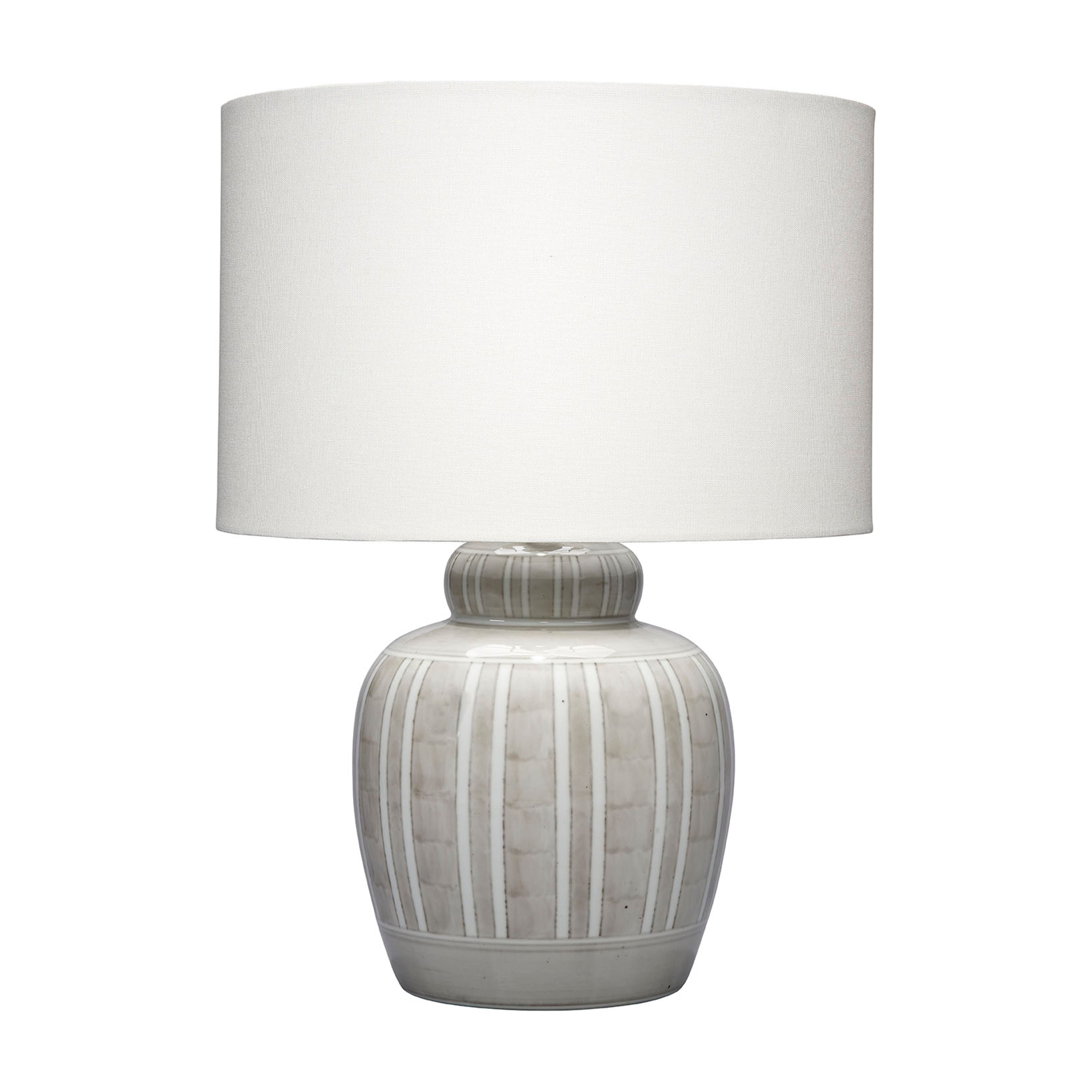 Arthur Ceramic Table Lamp with Linen Shade Light Grey by Jamie Young