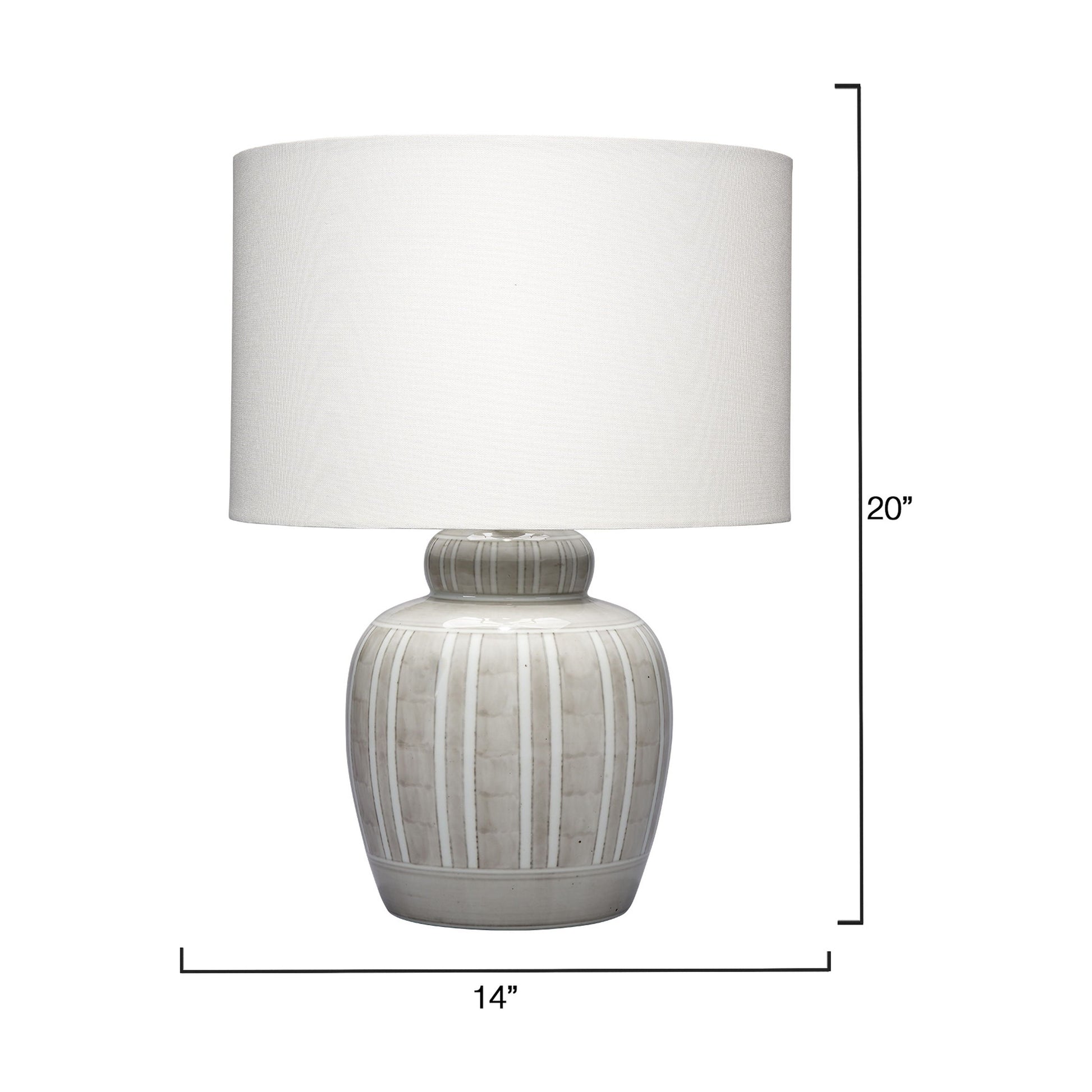 Arthur Ceramic Table Lamp with Linen Shade by Jamie Young