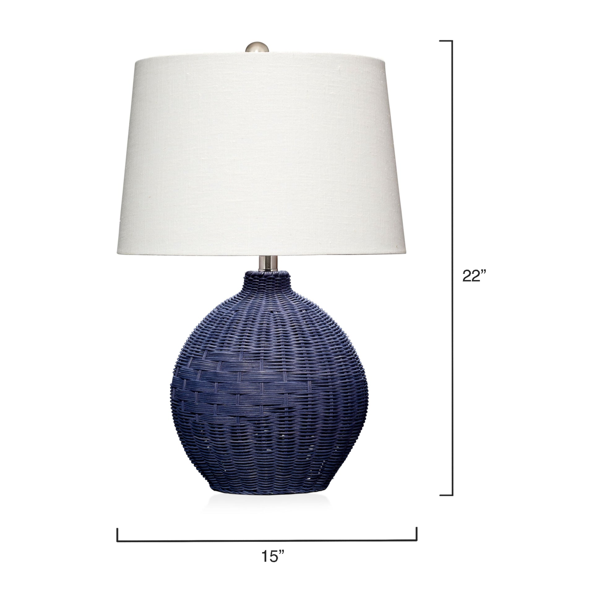 Cape Rattan Table Lamp Indigo Blue by Jamie Young
