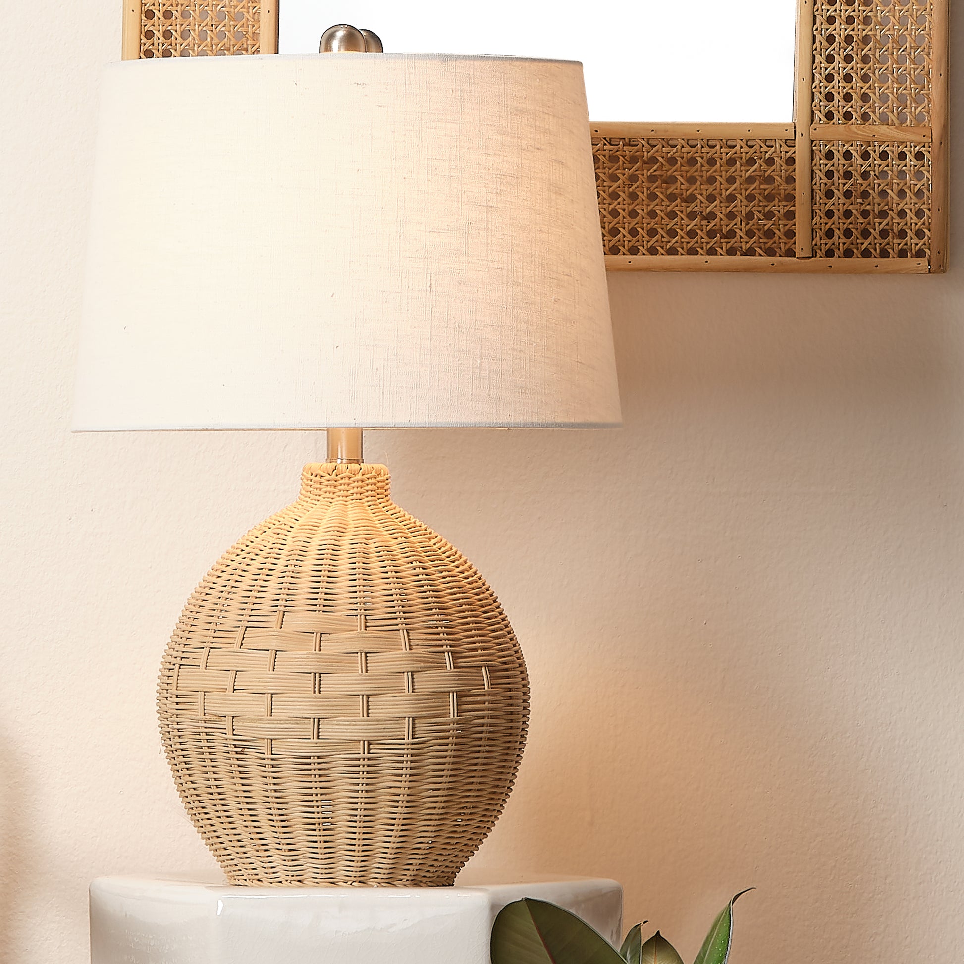 Cape Rattan Table Lamp by Jamie Young
