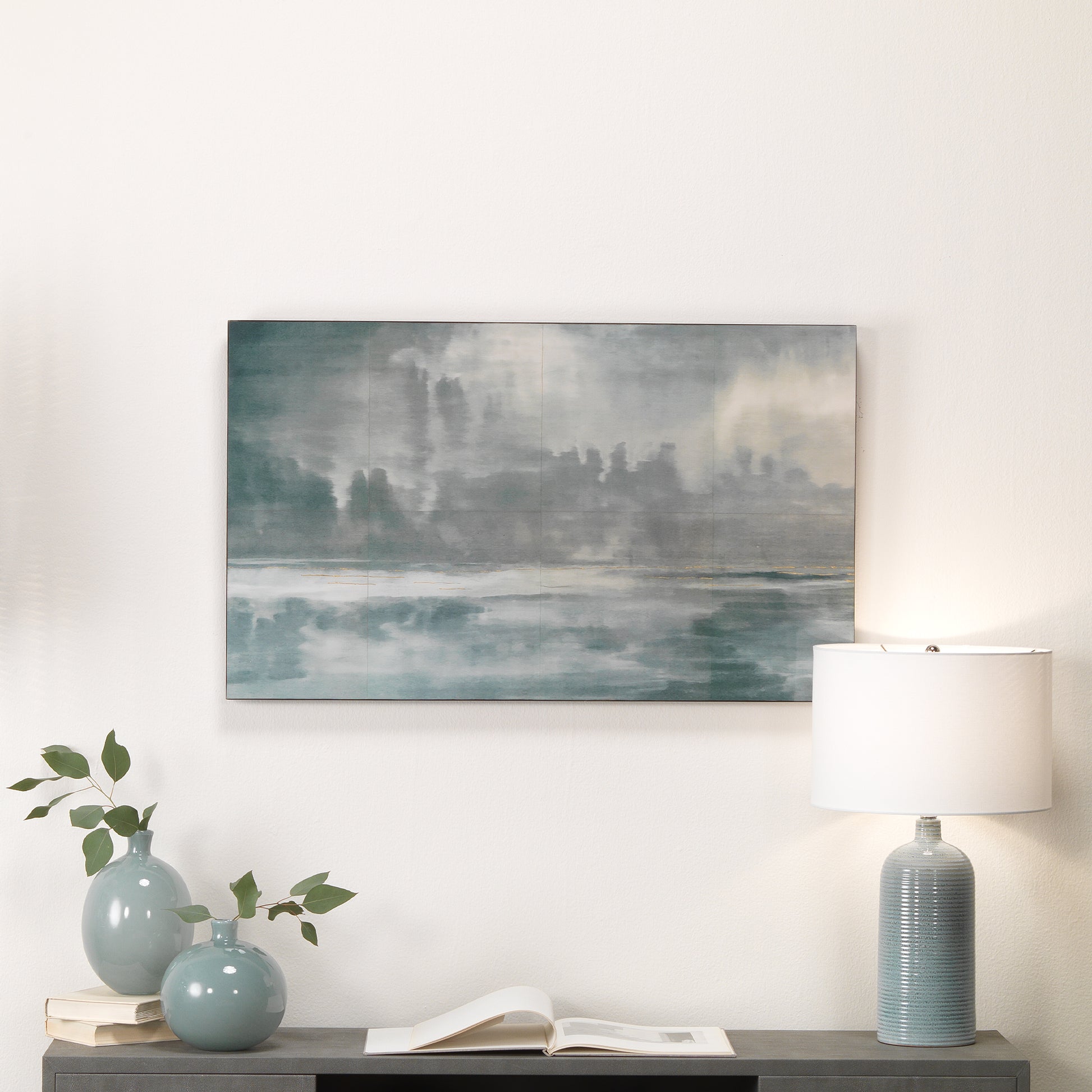 Declan Ceramic Table Lamp, Blue by Jamie Young
