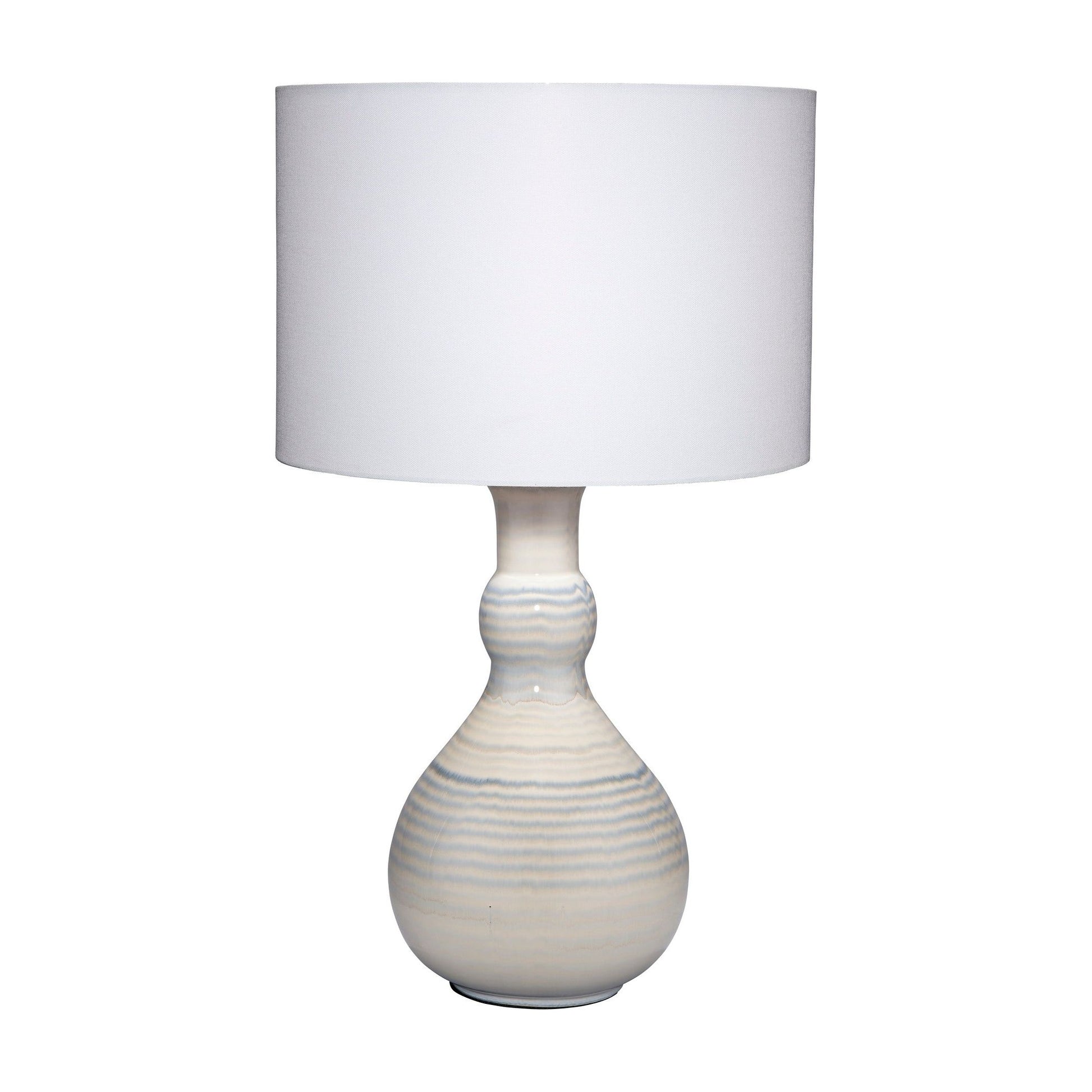 Droplet Ceramic Table Lamp with Linen Shade, Blue by Jamie Young