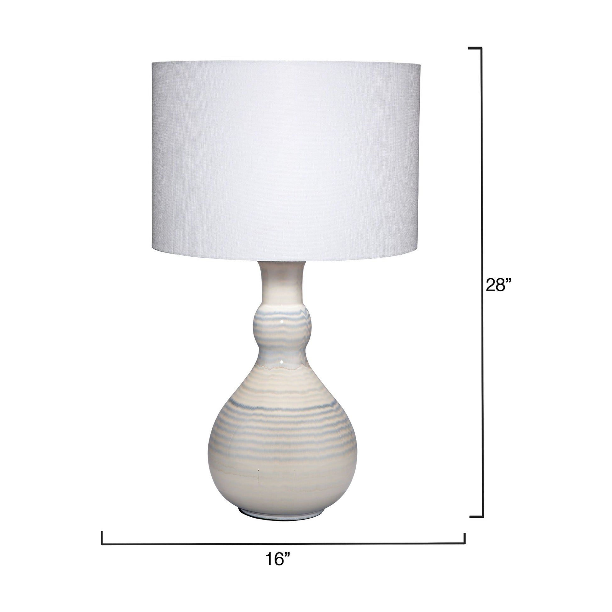 Droplet Ceramic Table Lamp with Linen Shade, Blue by Jamie Young