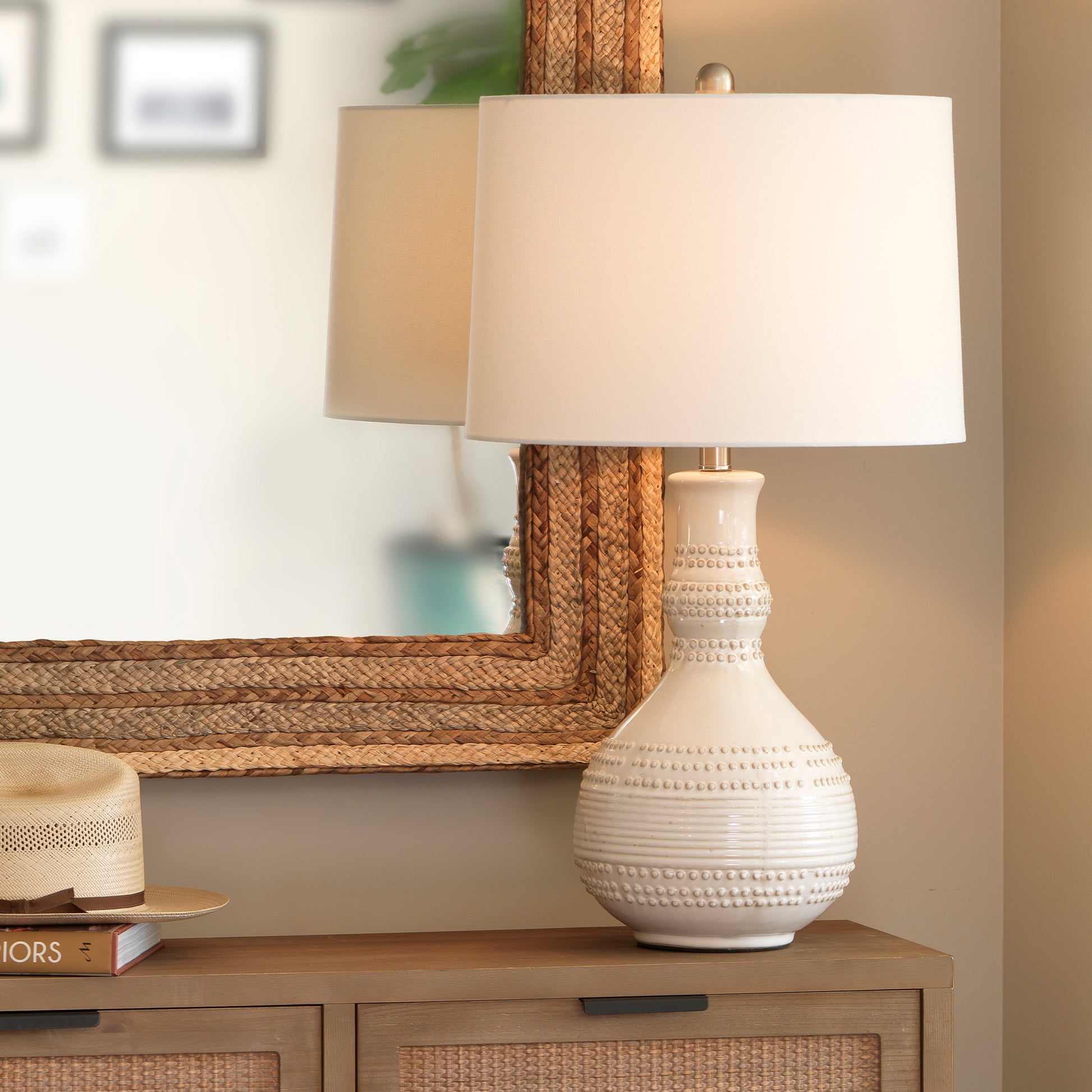 Droplet Ceramic Table Lamp, White by Jamie Young