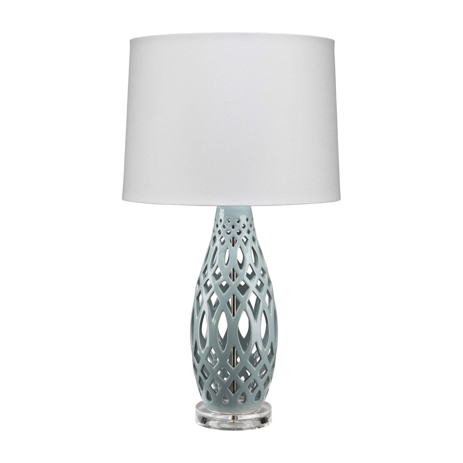 Filigree Ceramic Table Lamp, Blue by Jamie Young