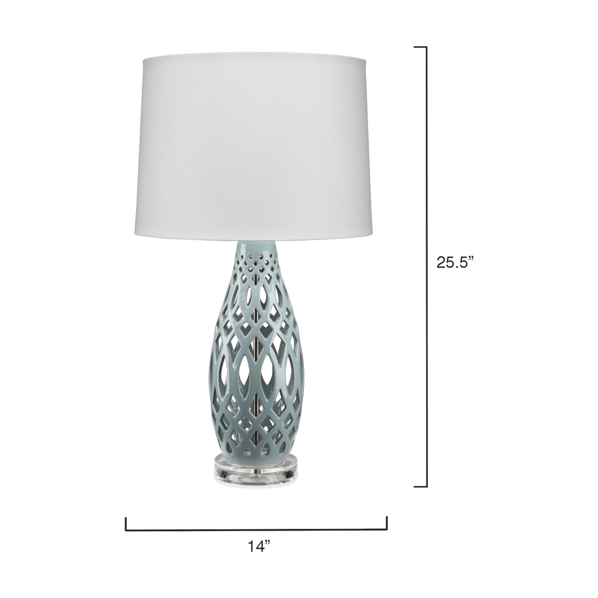 Filigree Ceramic Table Lamp, Blue by Jamie Young