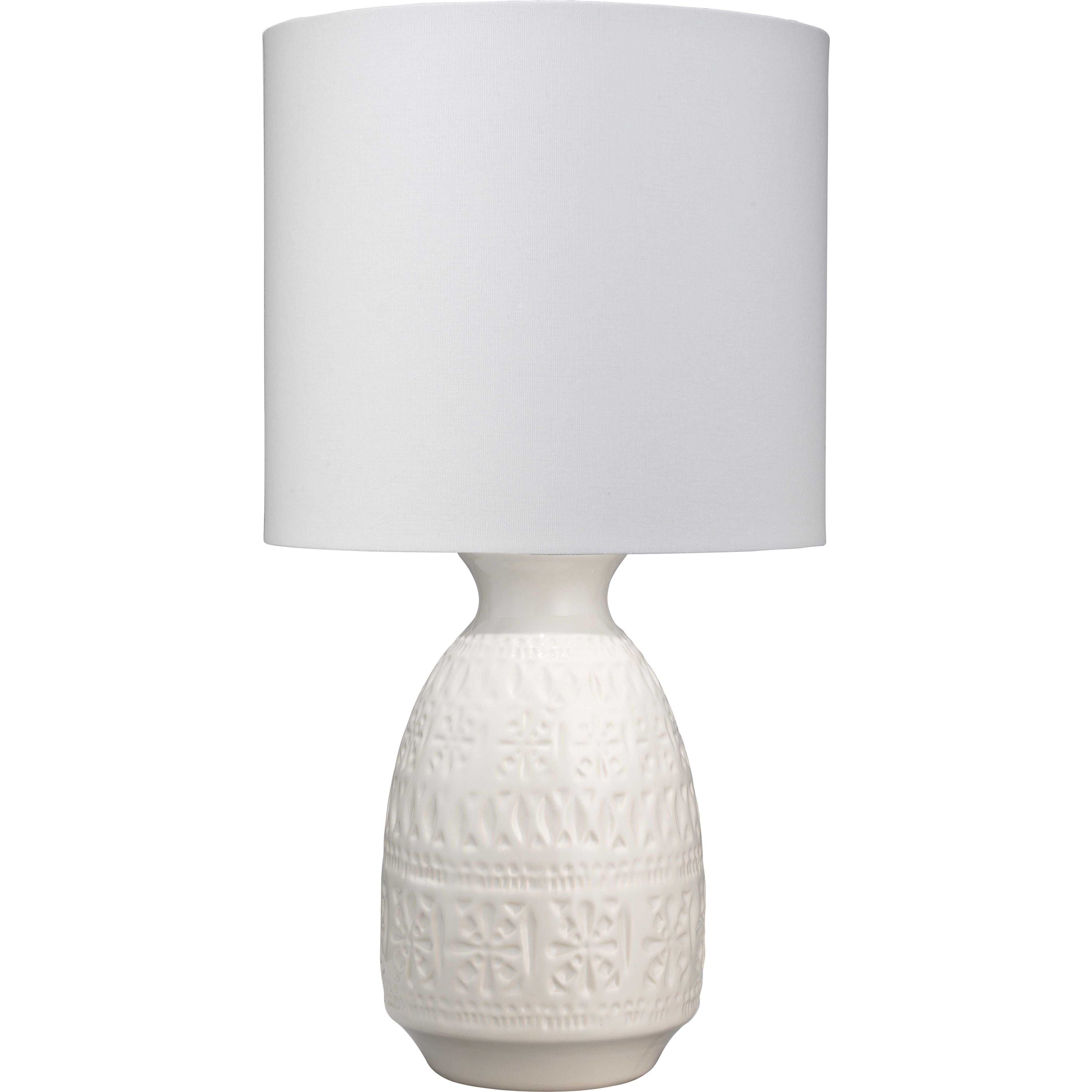 Frieze Ceramic Table Lamp, White by Jamie Young