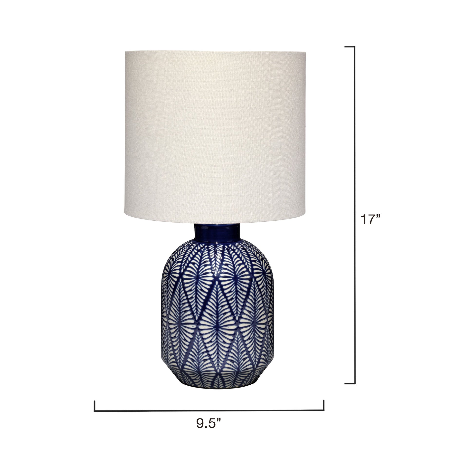 Highland Ceramic Table Lamp with Linen Shade by Jamie Young