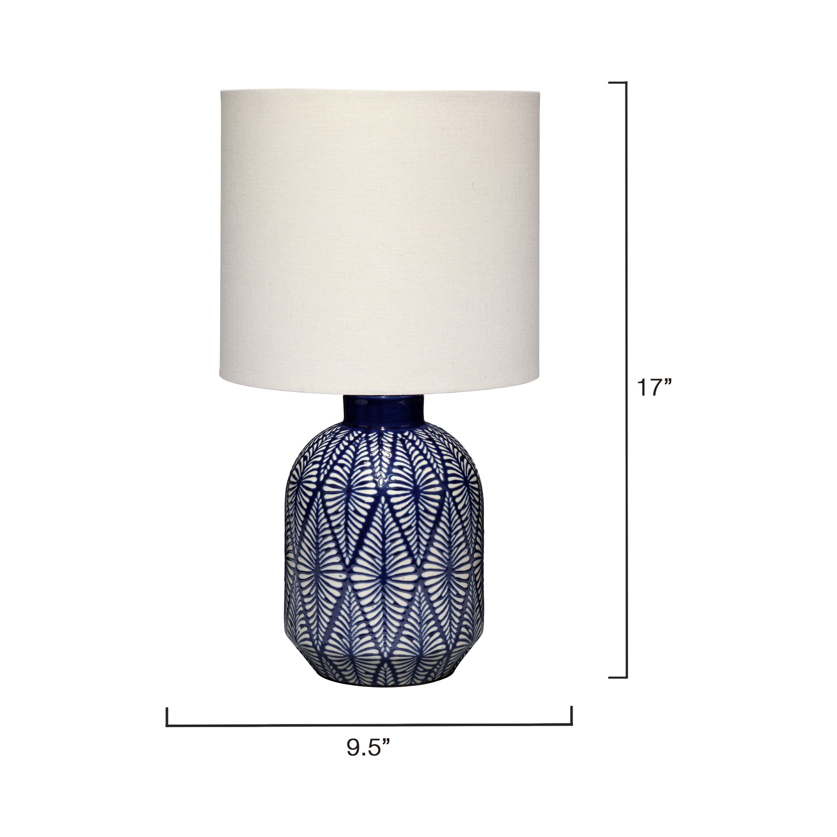 Highland Ceramic Table Lamp with Linen Shade by Jamie Young