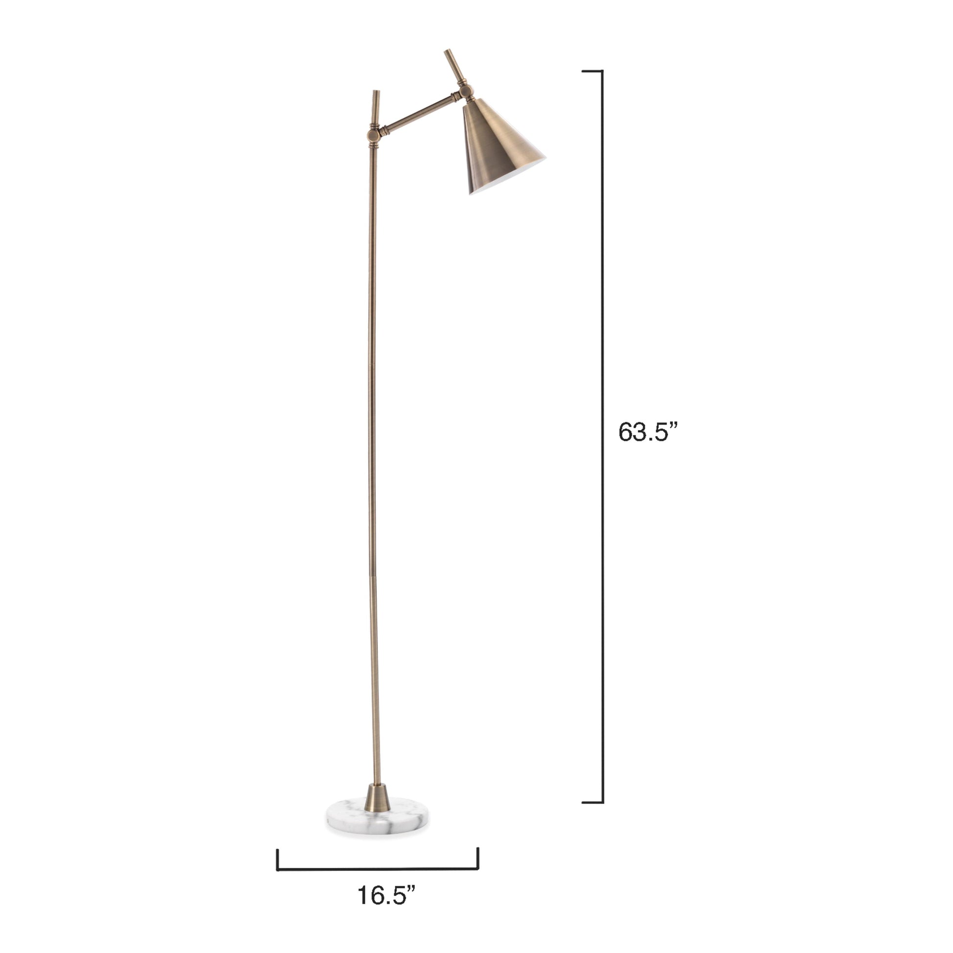Kennedy Iron Floor Lamp, Brass by Jamie Young