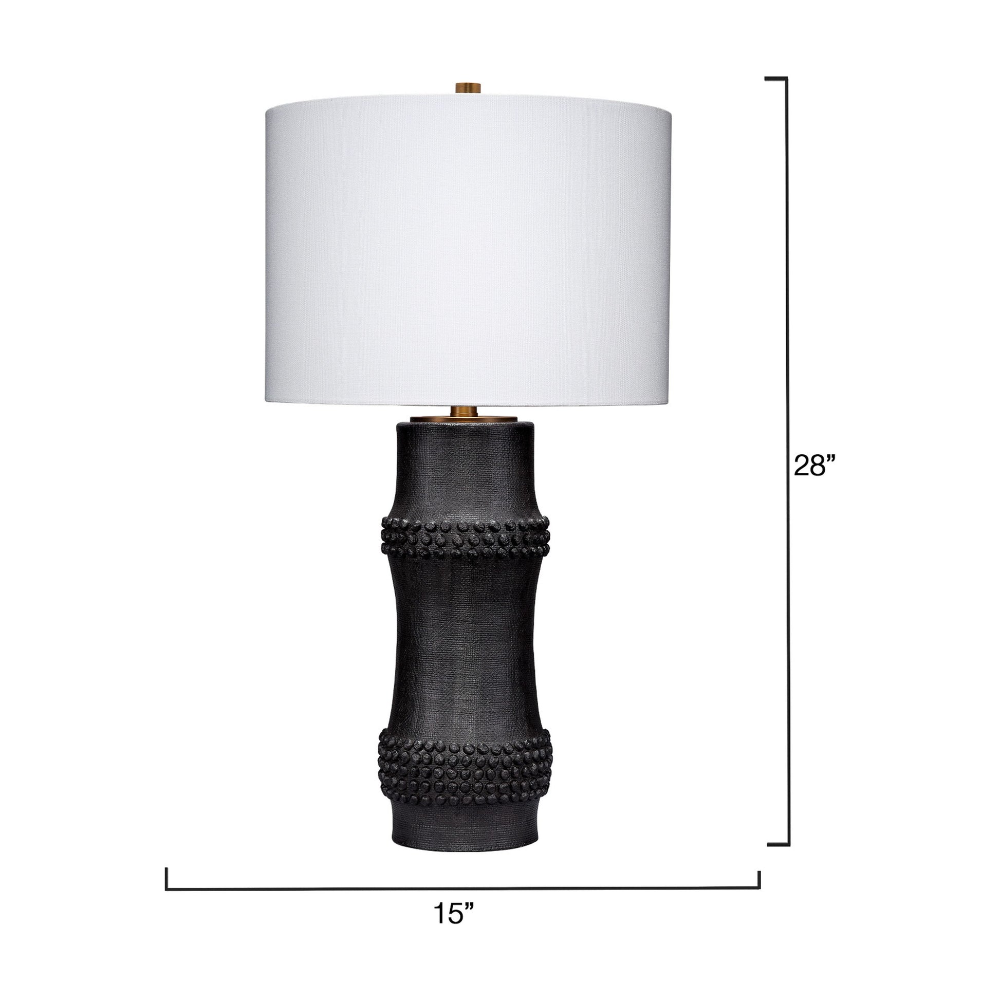 Rail Polyresin Table Lamp with Linen Shade by Jamie Young