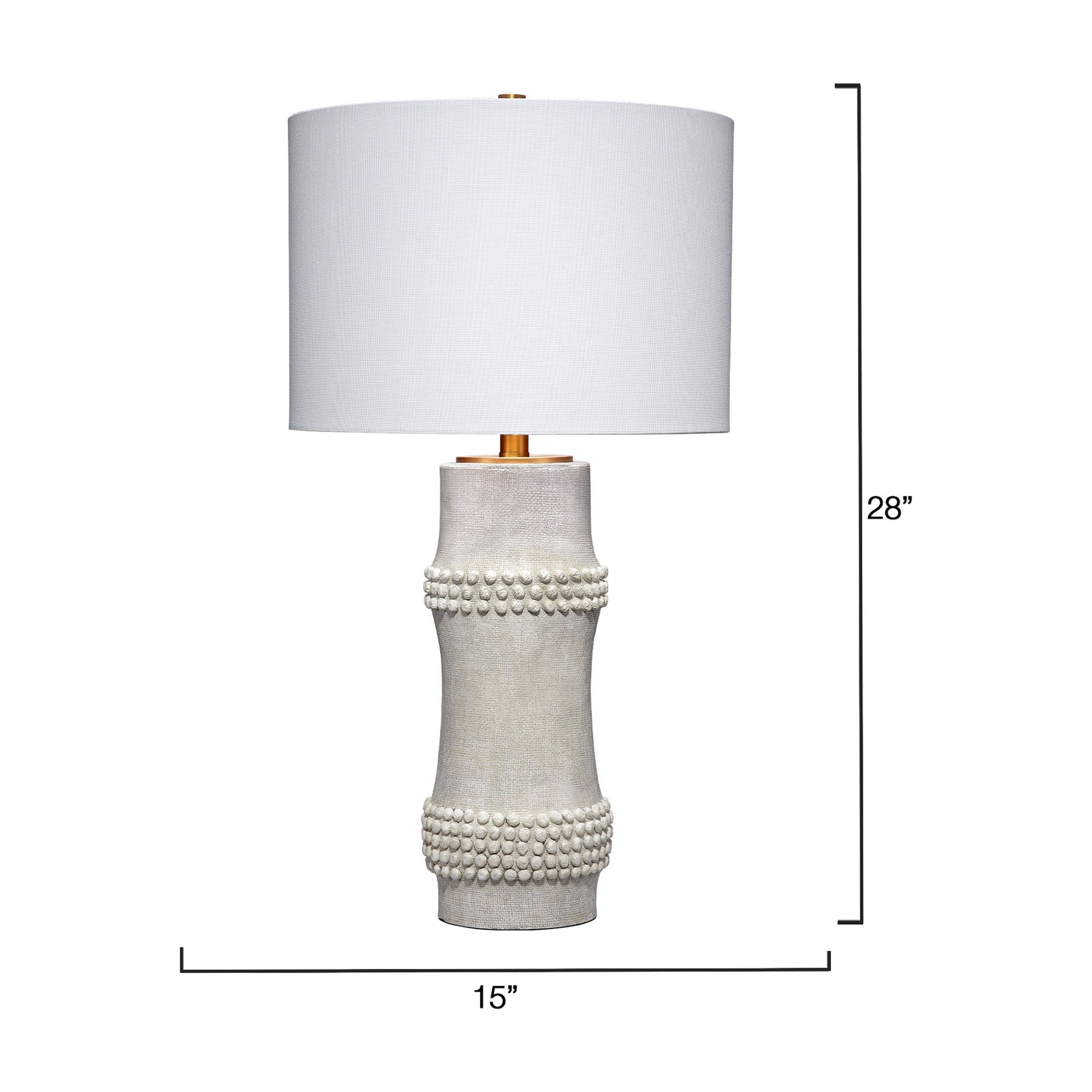 Rail Polyresin Table Lamp with Linen Shade by Jamie Young