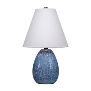 Raindrop Ceramic Table Lamp with Linen Shade Blue by Jamie Young