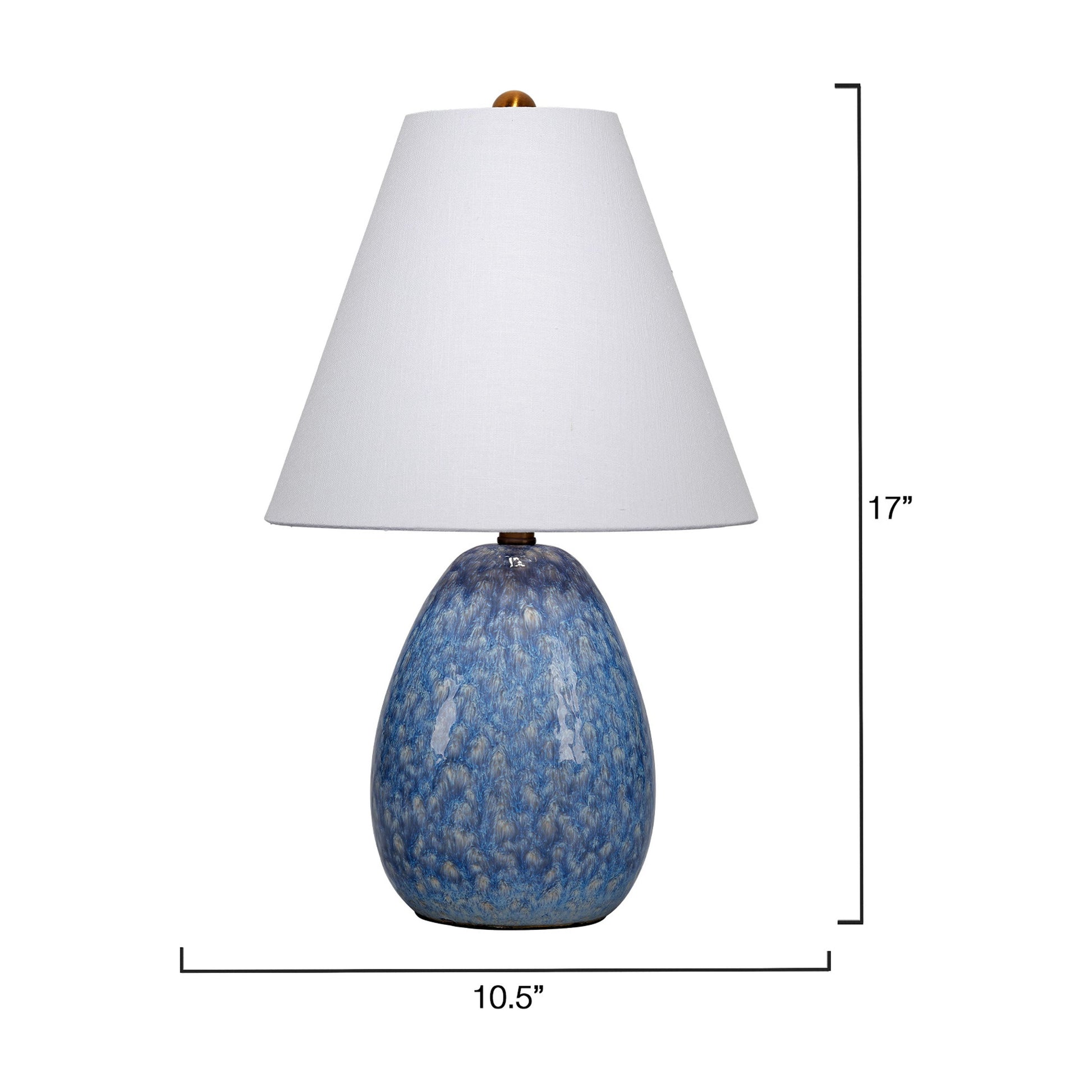 Raindrop Ceramic Table Lamp with Linen Shade by Jamie Young