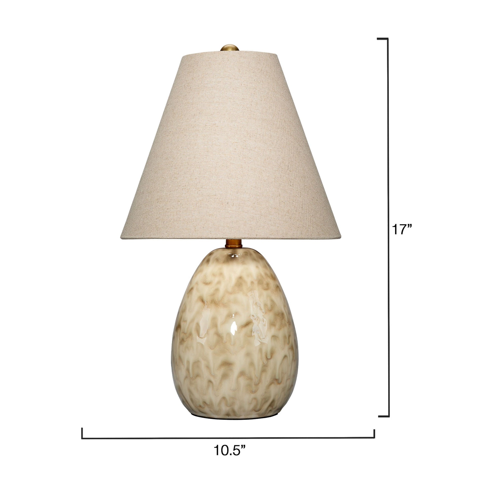 Raindrop Ceramic Table Lamp with Linen Shade by Jamie Young