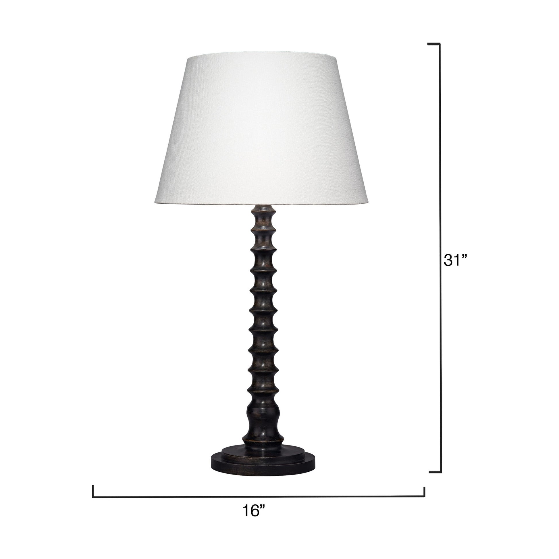 Revolution Wood Table Lamp with Linen Shade by Jamie Young