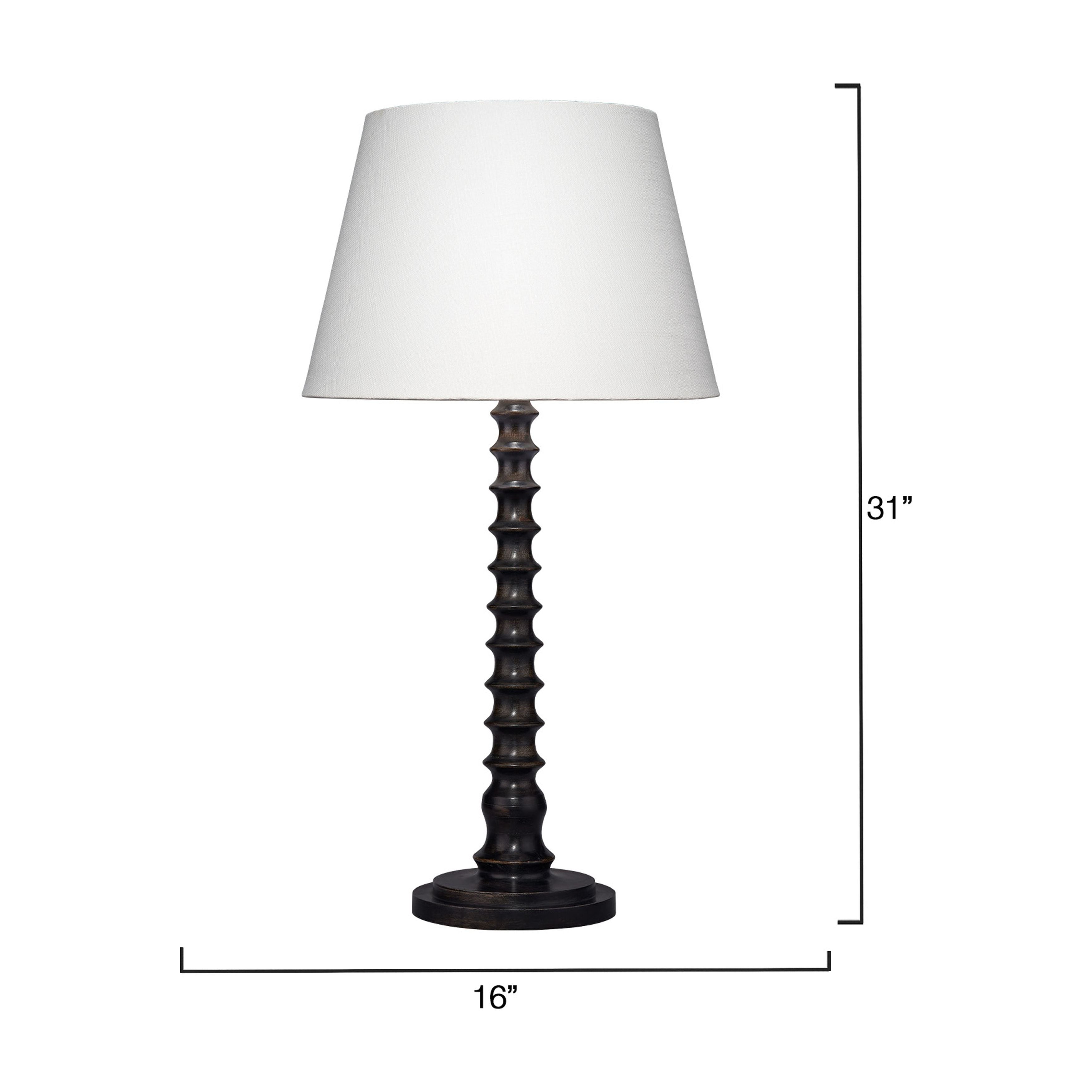 Revolution Wood Table Lamp with Linen Shade by Jamie Young