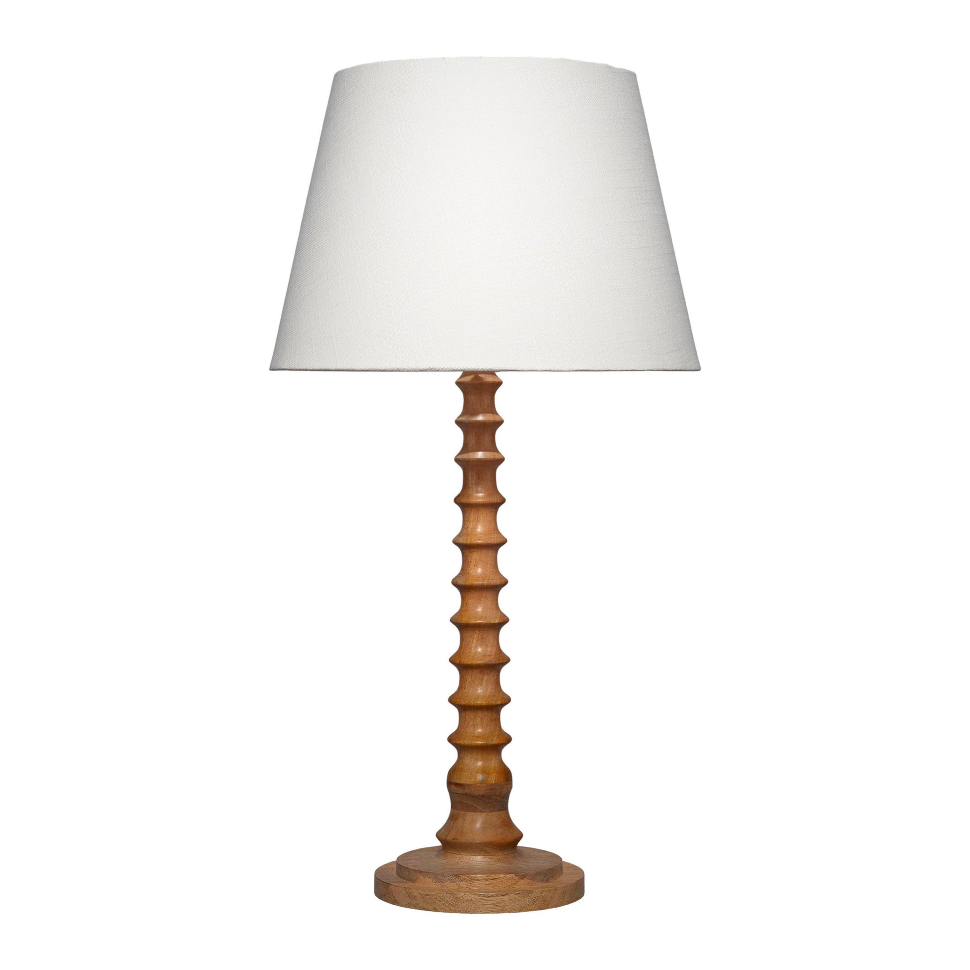 Revolution Wood Table Lamp with Linen Shade Natural by Jamie Young