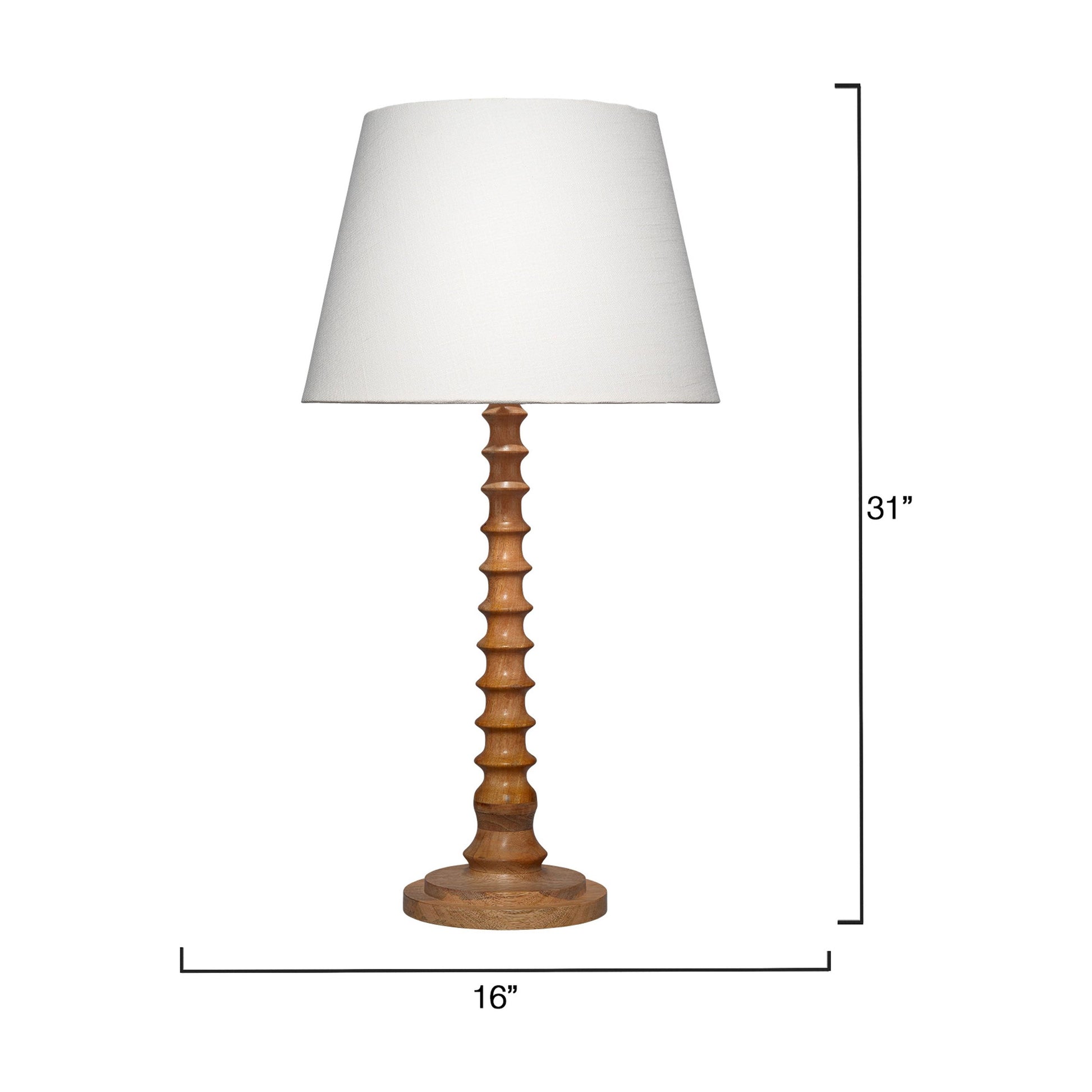 Revolution Wood Table Lamp with Linen Shade by Jamie Young