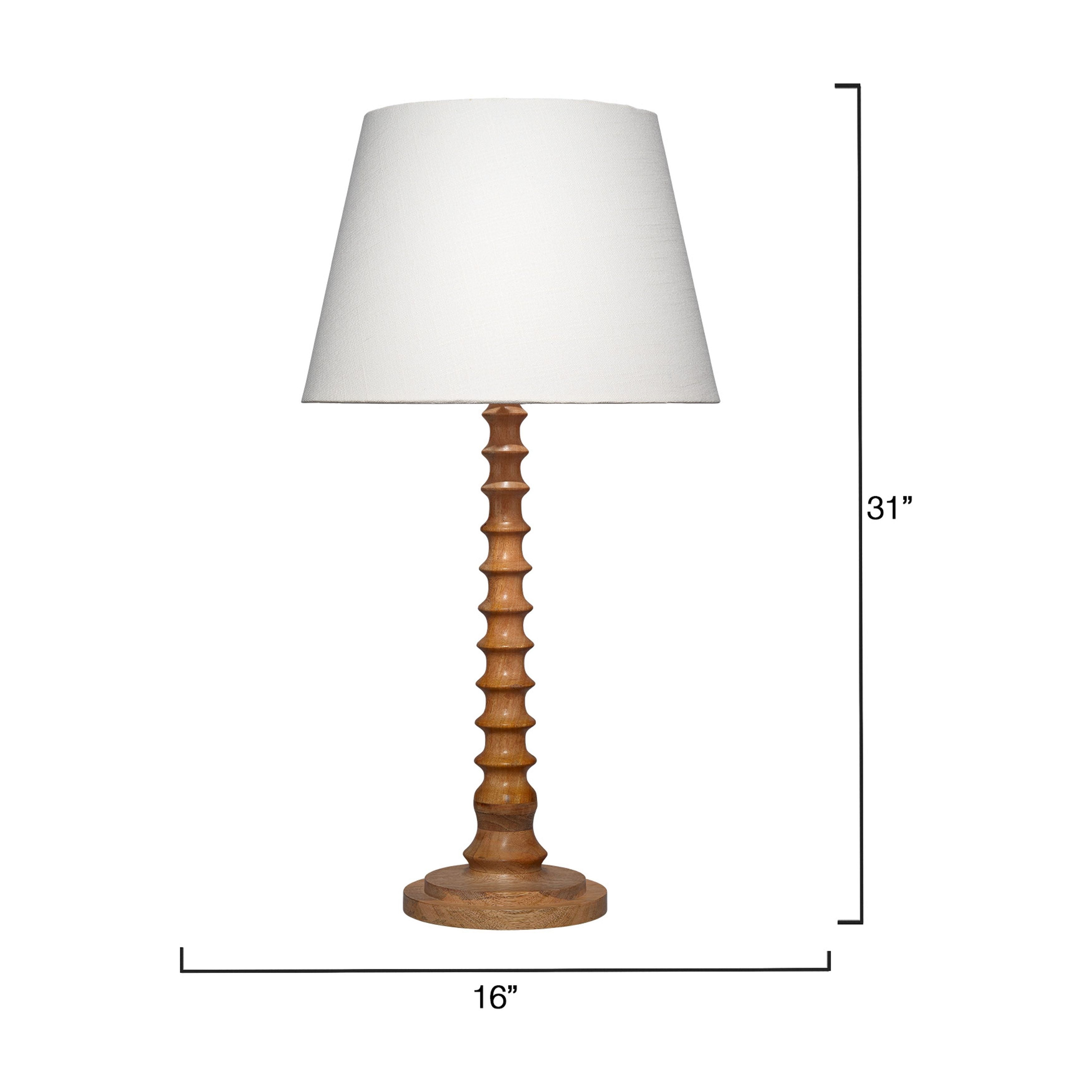 Revolution Wood Table Lamp with Linen Shade by Jamie Young