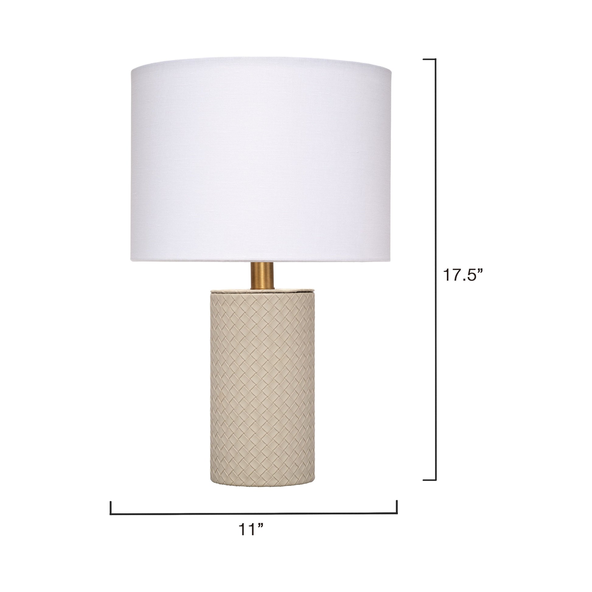 Roman Leather Table Lamp with Linen Shade by Jamie Young