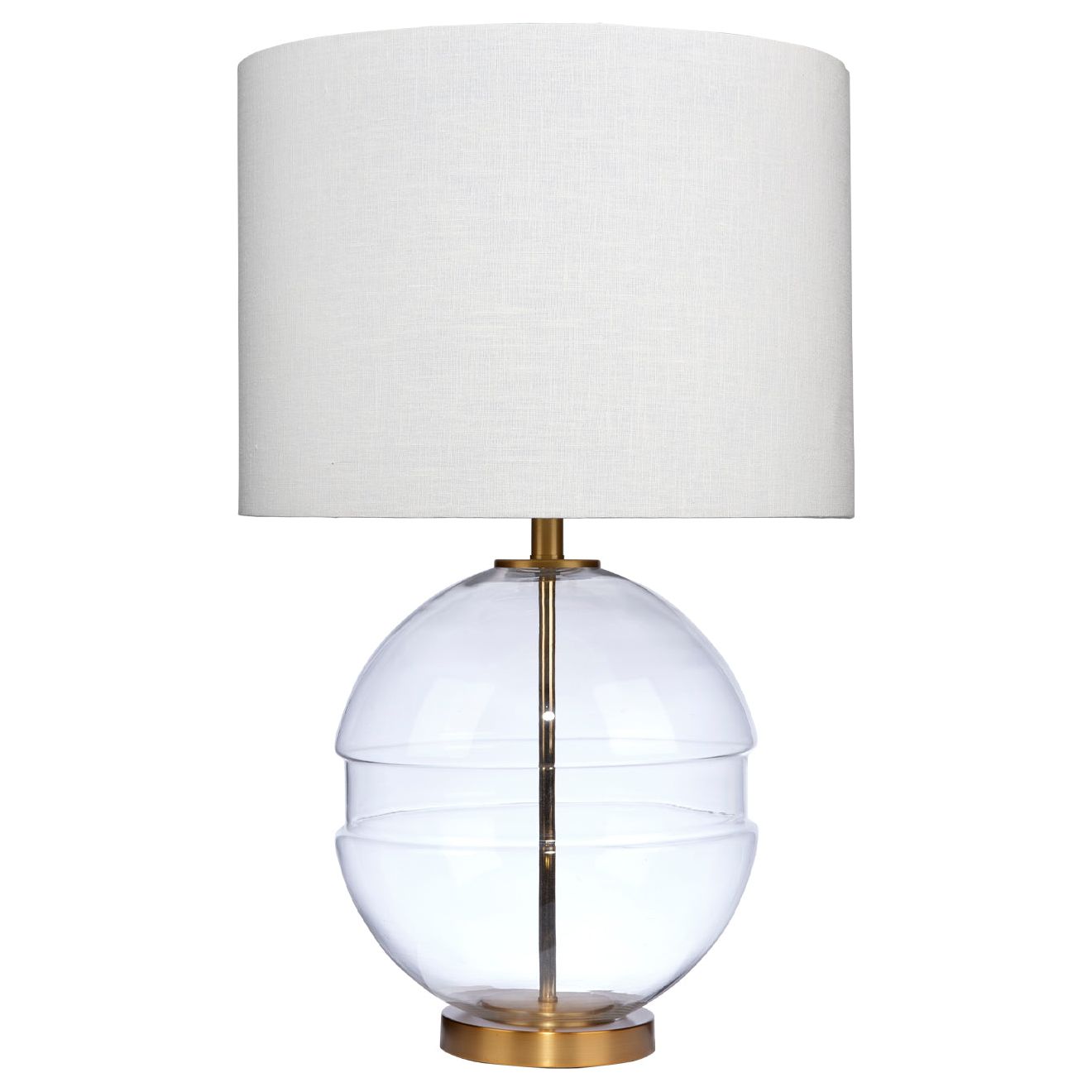 Satellite Glass Table Lamp, Antique Brass by Jamie Young