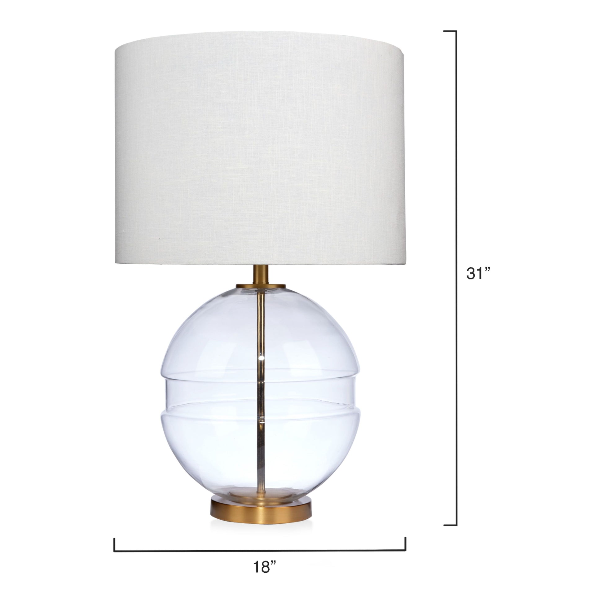 Satellite Glass Table Lamp, Antique Brass by Jamie Young