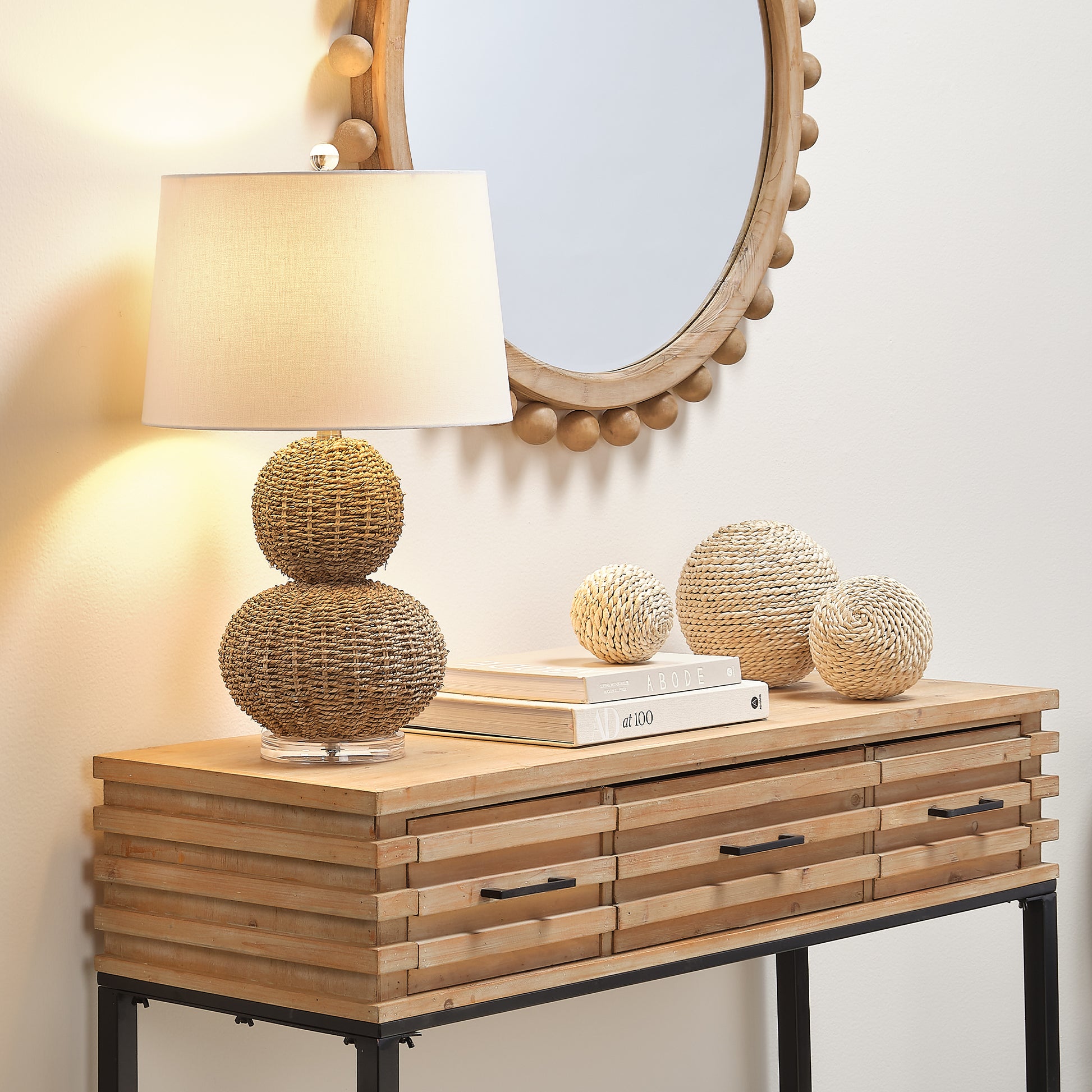Sebastian Seagrass Table Lamp by Jamie Young
