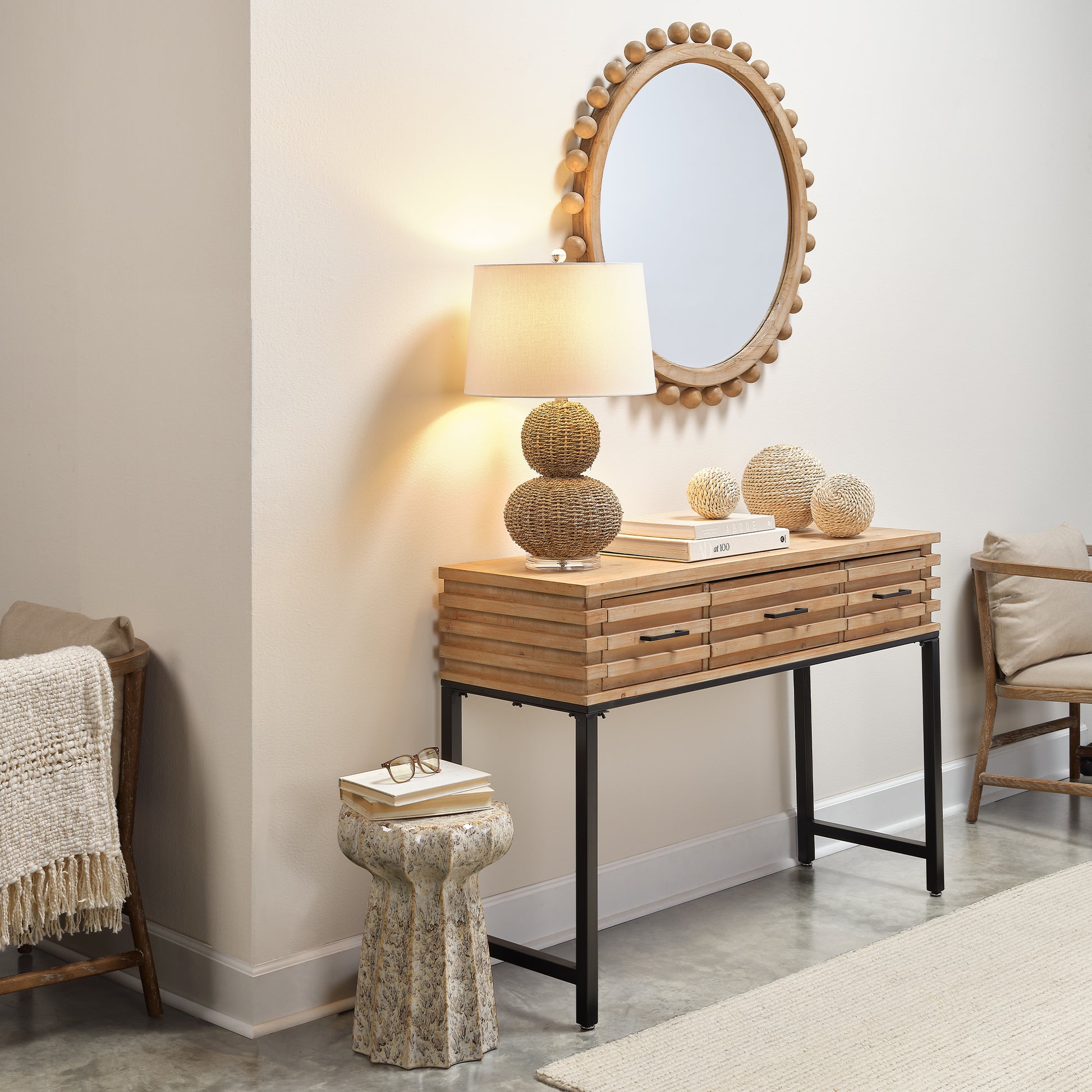 Sebastian Seagrass Table Lamp by Jamie Young