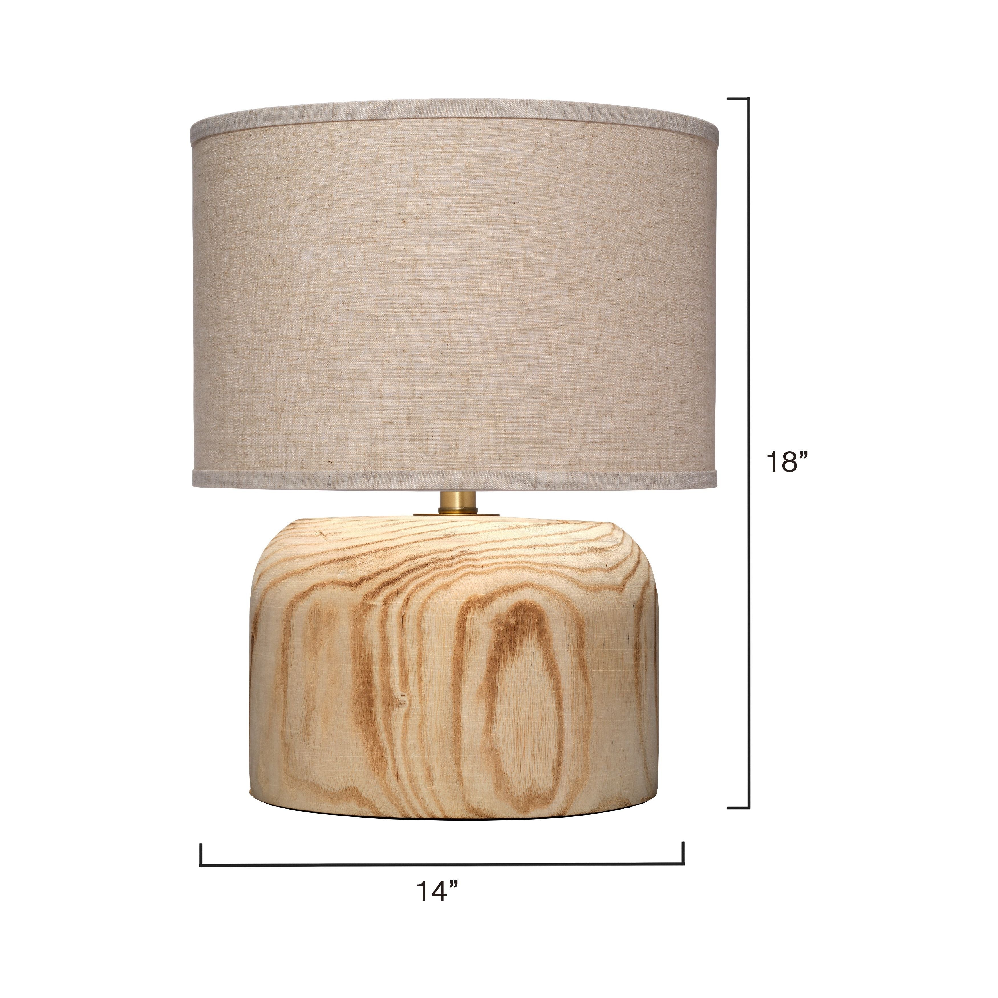 Timber Table Lamp with Linen Shade by Jamie Young