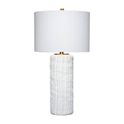Trunk Polyresin Table Lamp with Linen Shade by Jamie Young